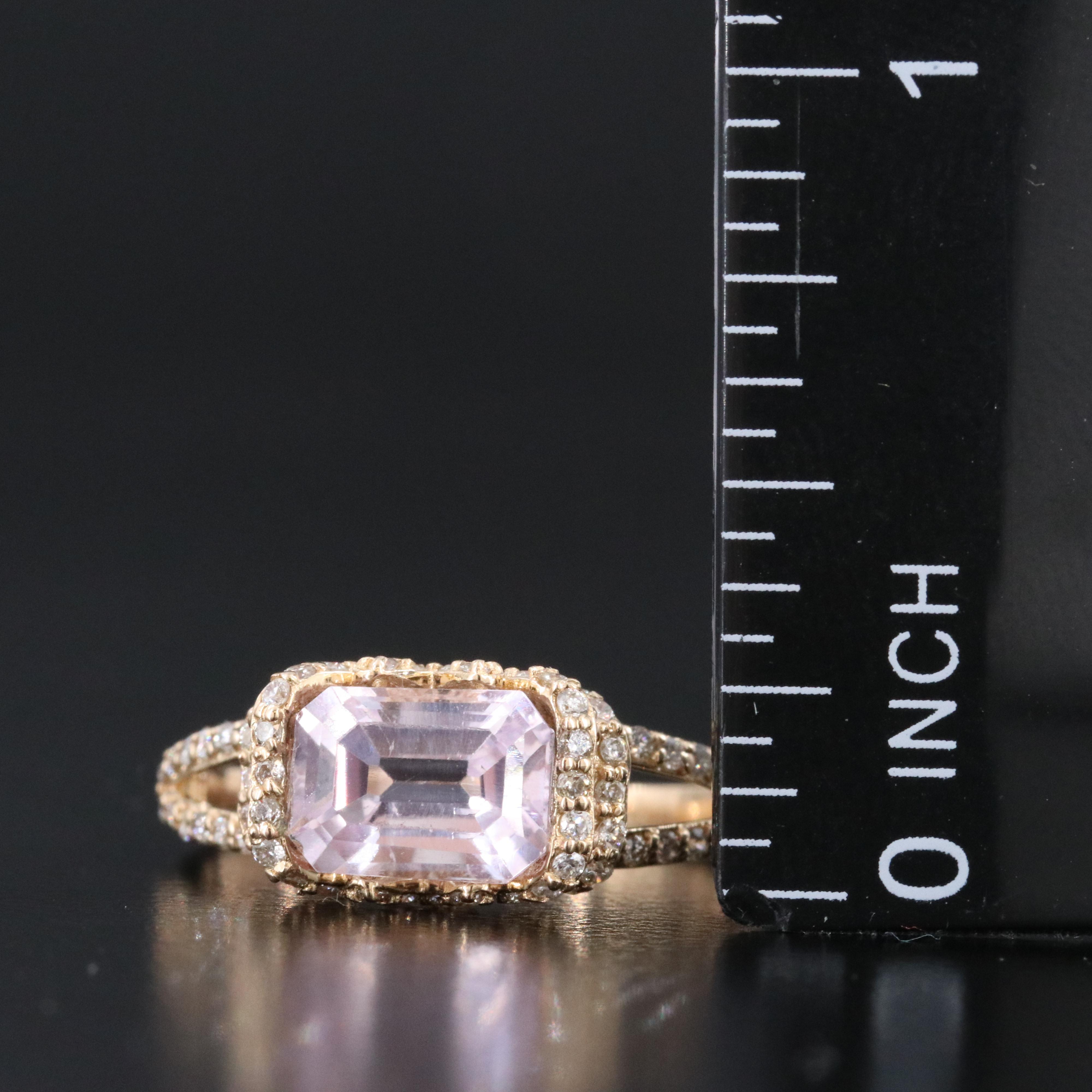 14K Morganite and Diamond Ring