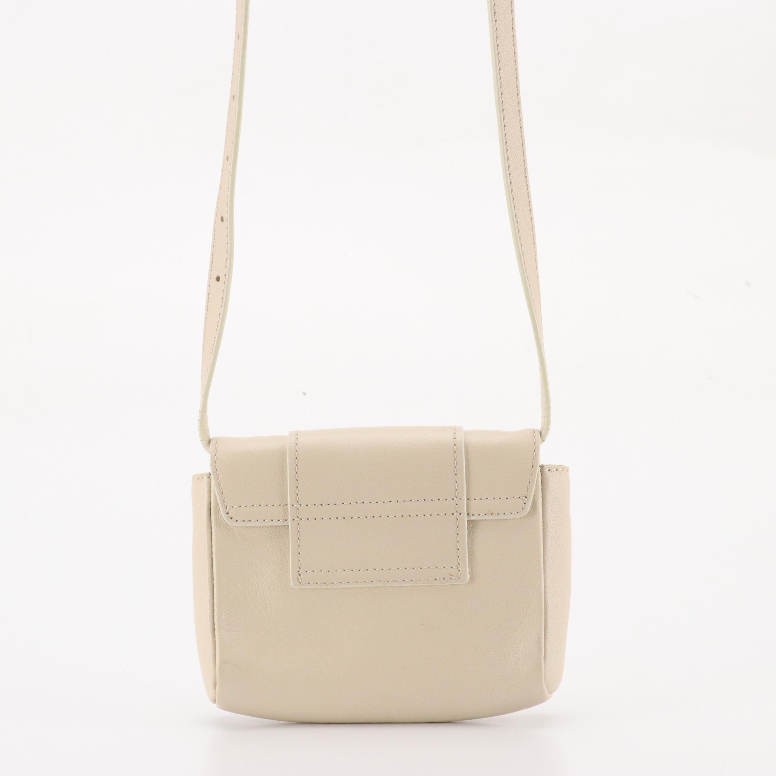 See by Chloé Hopper Convertible Belt Bag in Ivory Calfskin Leather