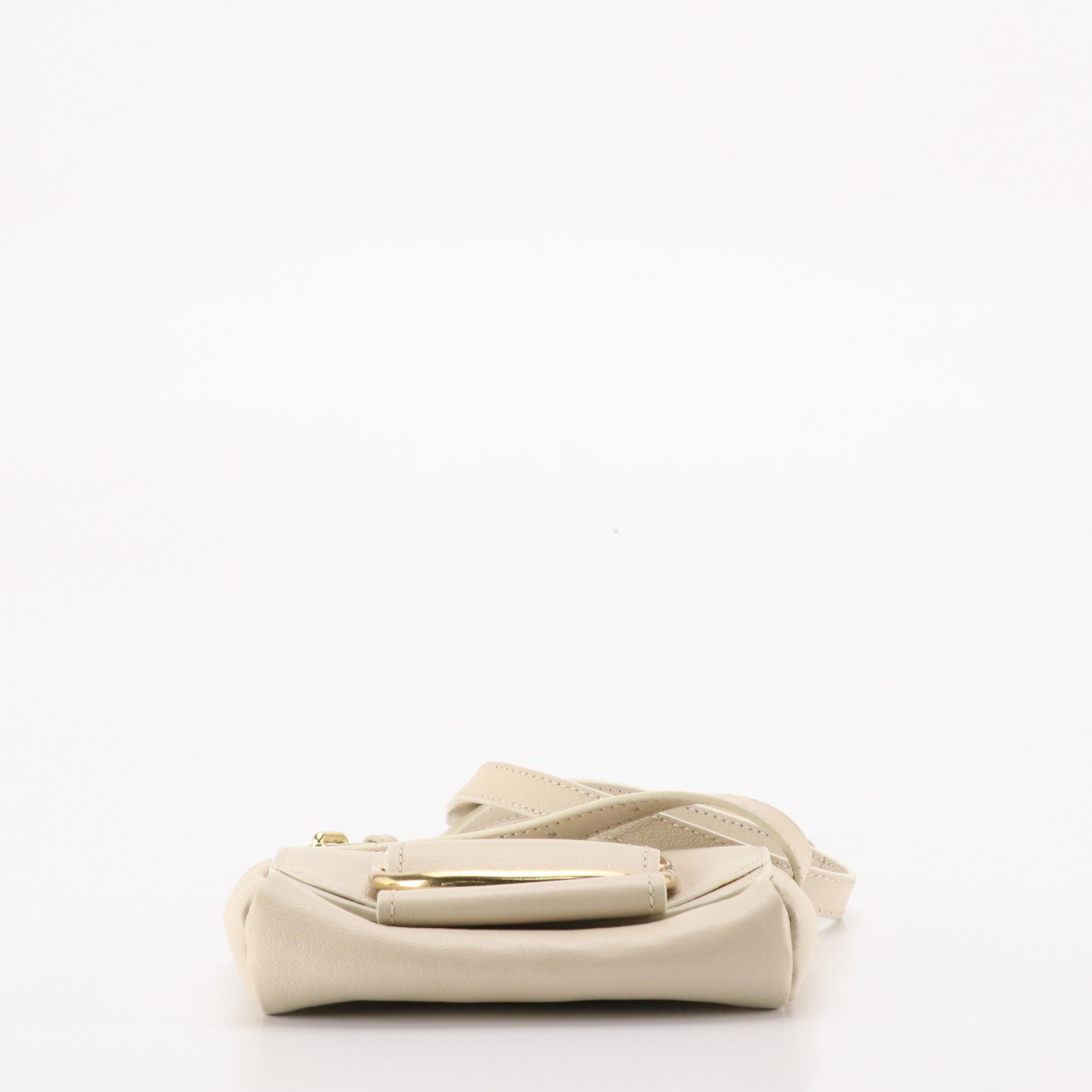 See by Chloé Hopper Convertible Belt Bag in Ivory Calfskin Leather