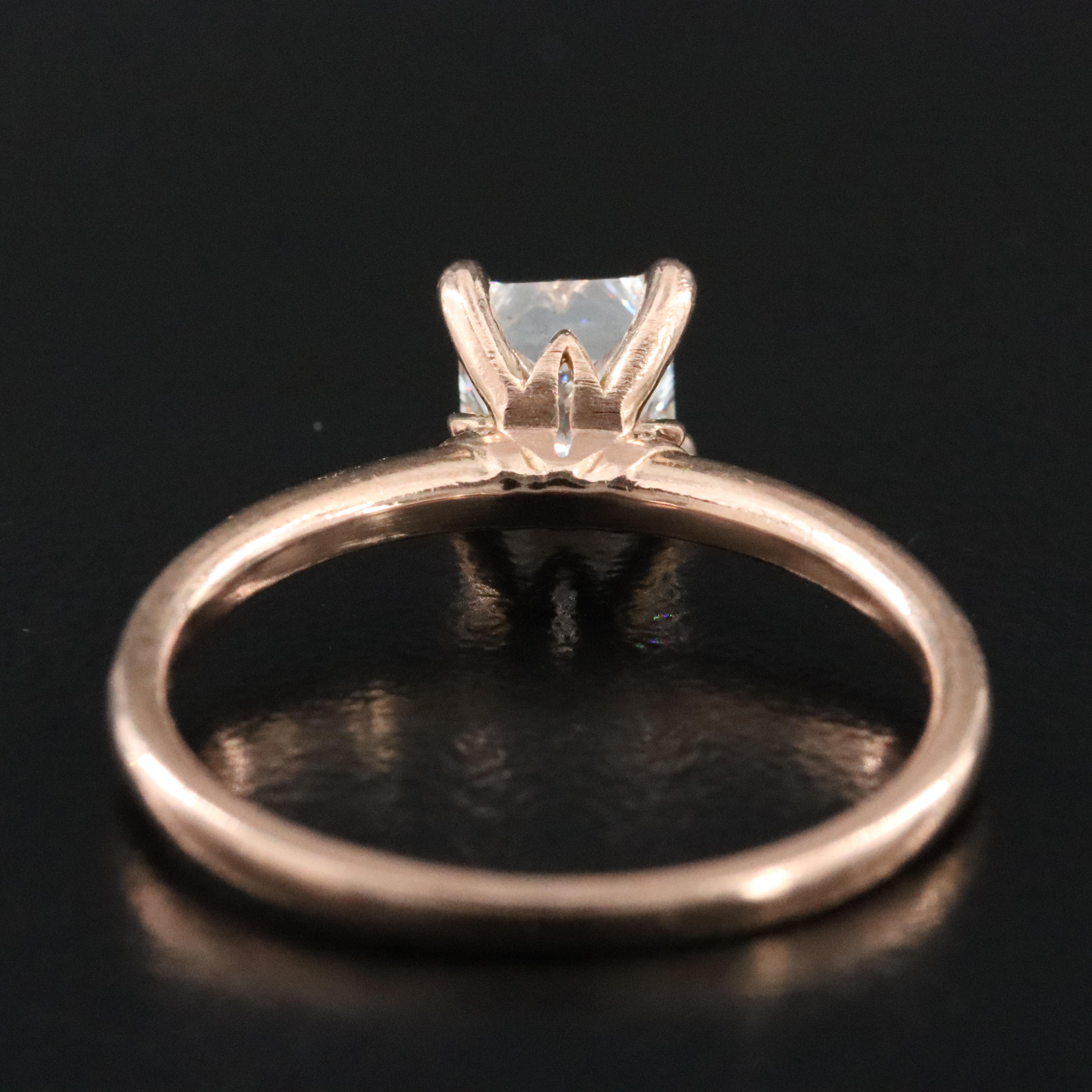 14K 0.93 CT Diamond Rose Gold Solitaire Ring with Online GIA Report