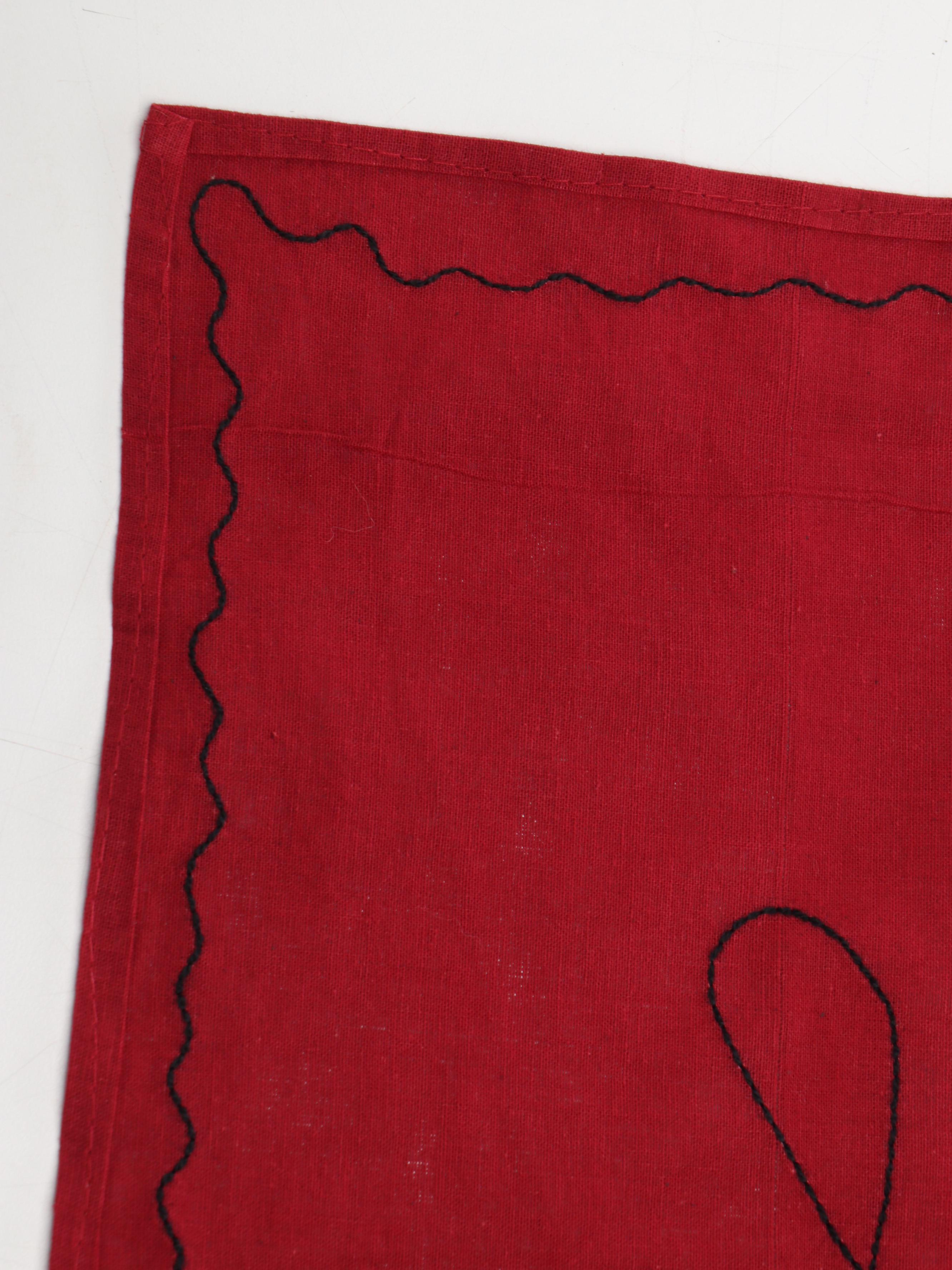 Western Indian Chain-Stitch Embroidered Pillow Covers and More Textiles