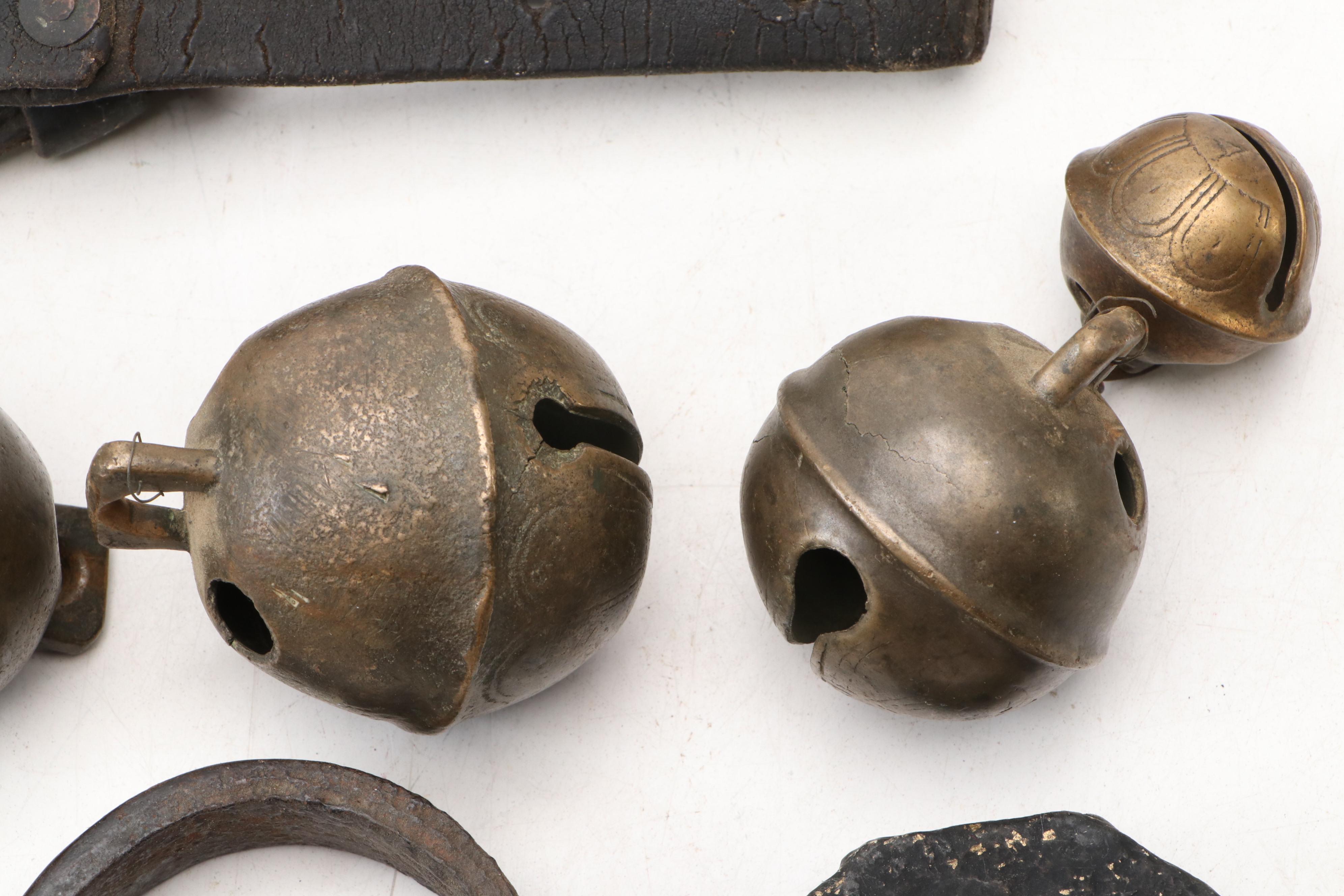 Livestock Bells, Horseshoes, Harness Straps and More, Antique