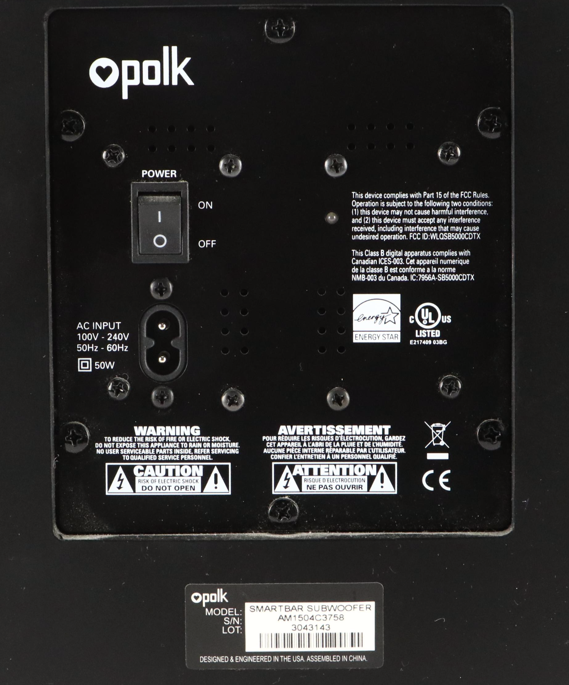 Polk Audio Smartbar Sound Bar Speaker and Subwoofer