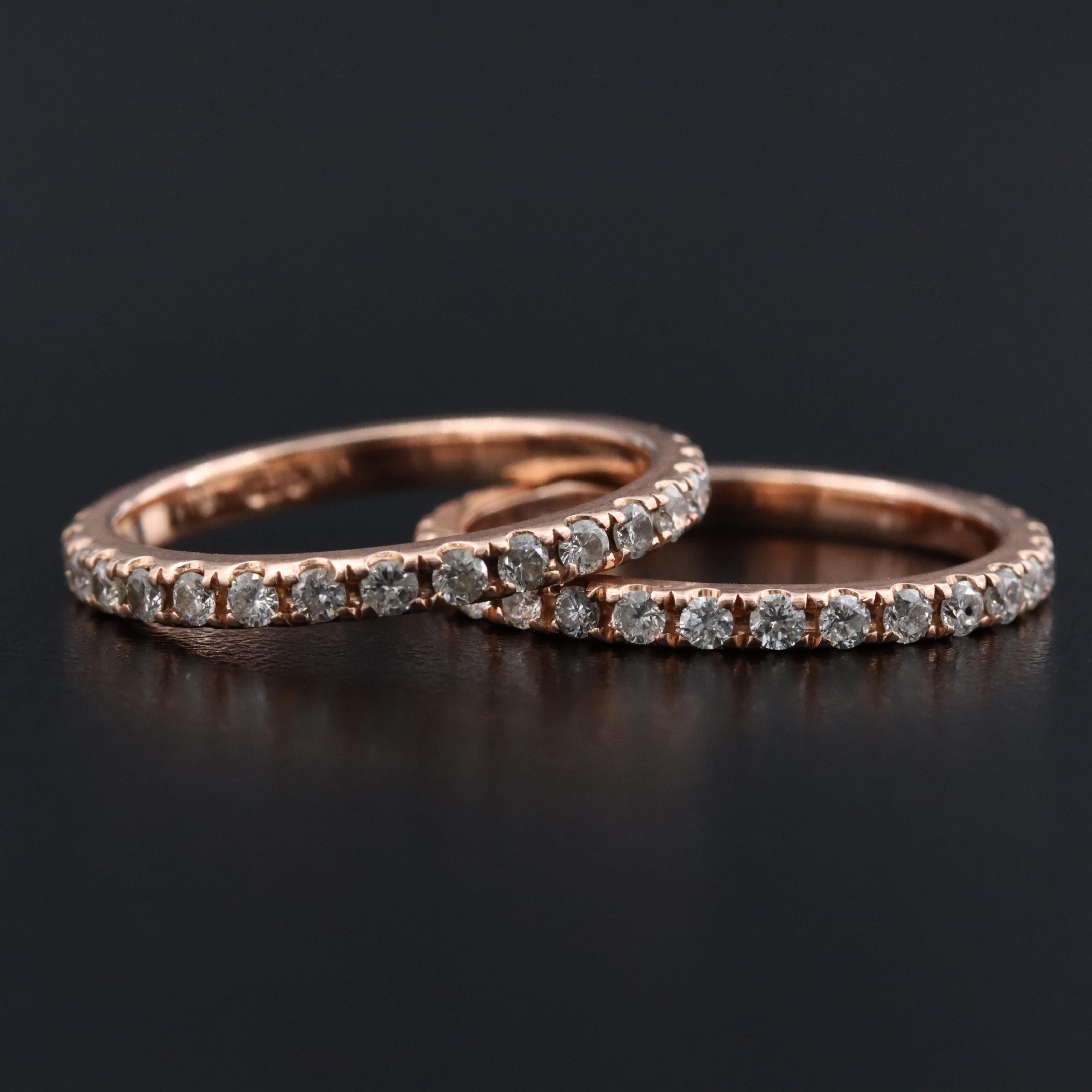 14K Rose Gold 1.31 CTW Diamond Eternity Bands
