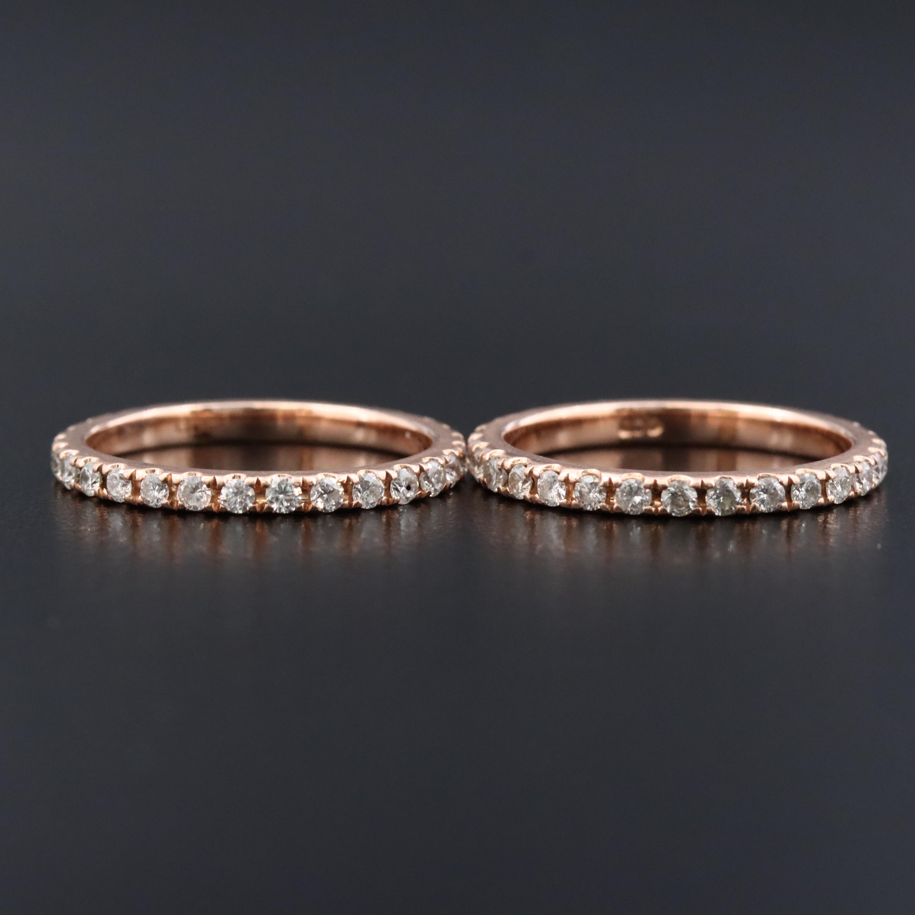 14K Rose Gold 1.31 CTW Diamond Eternity Bands