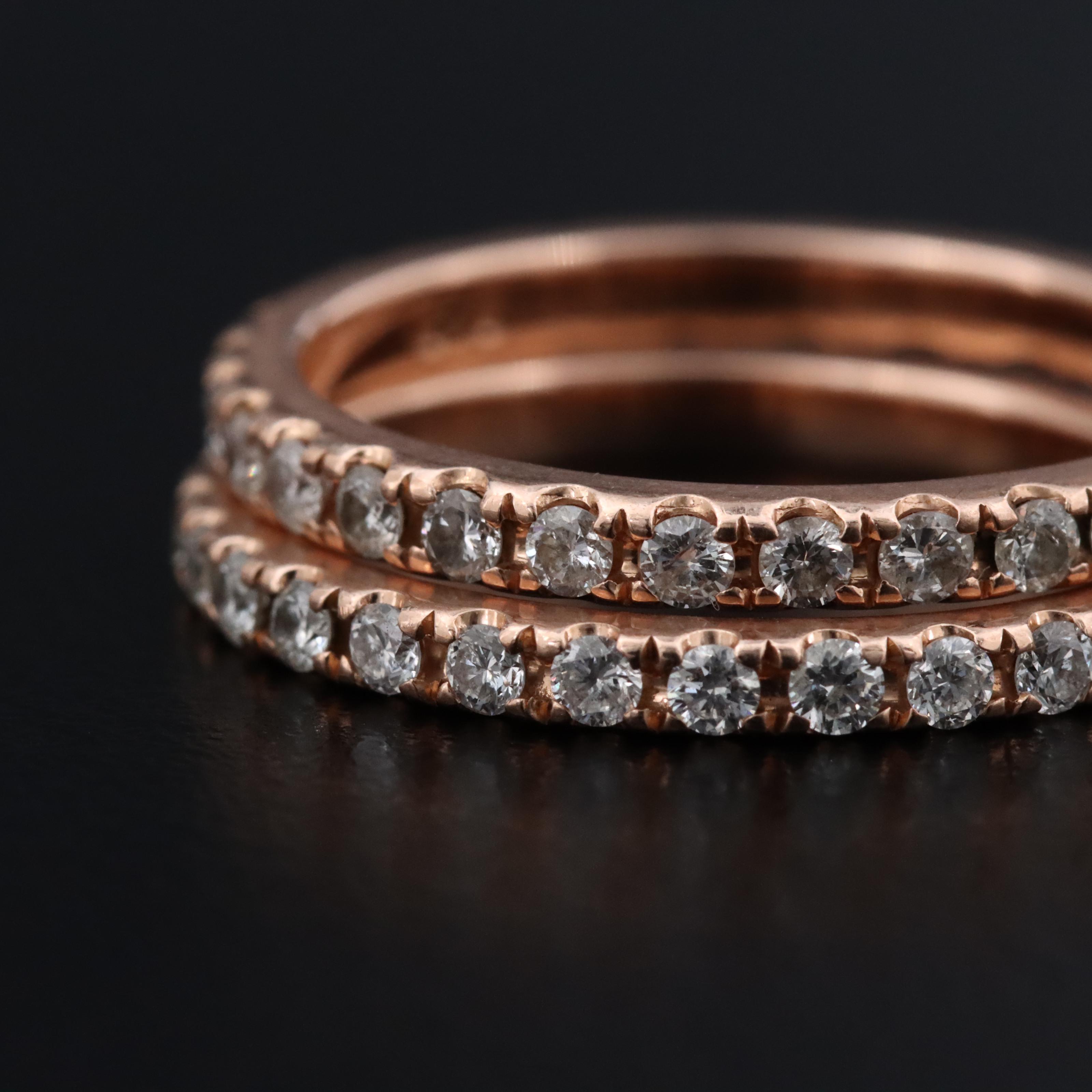 14K Rose Gold 1.31 CTW Diamond Eternity Bands