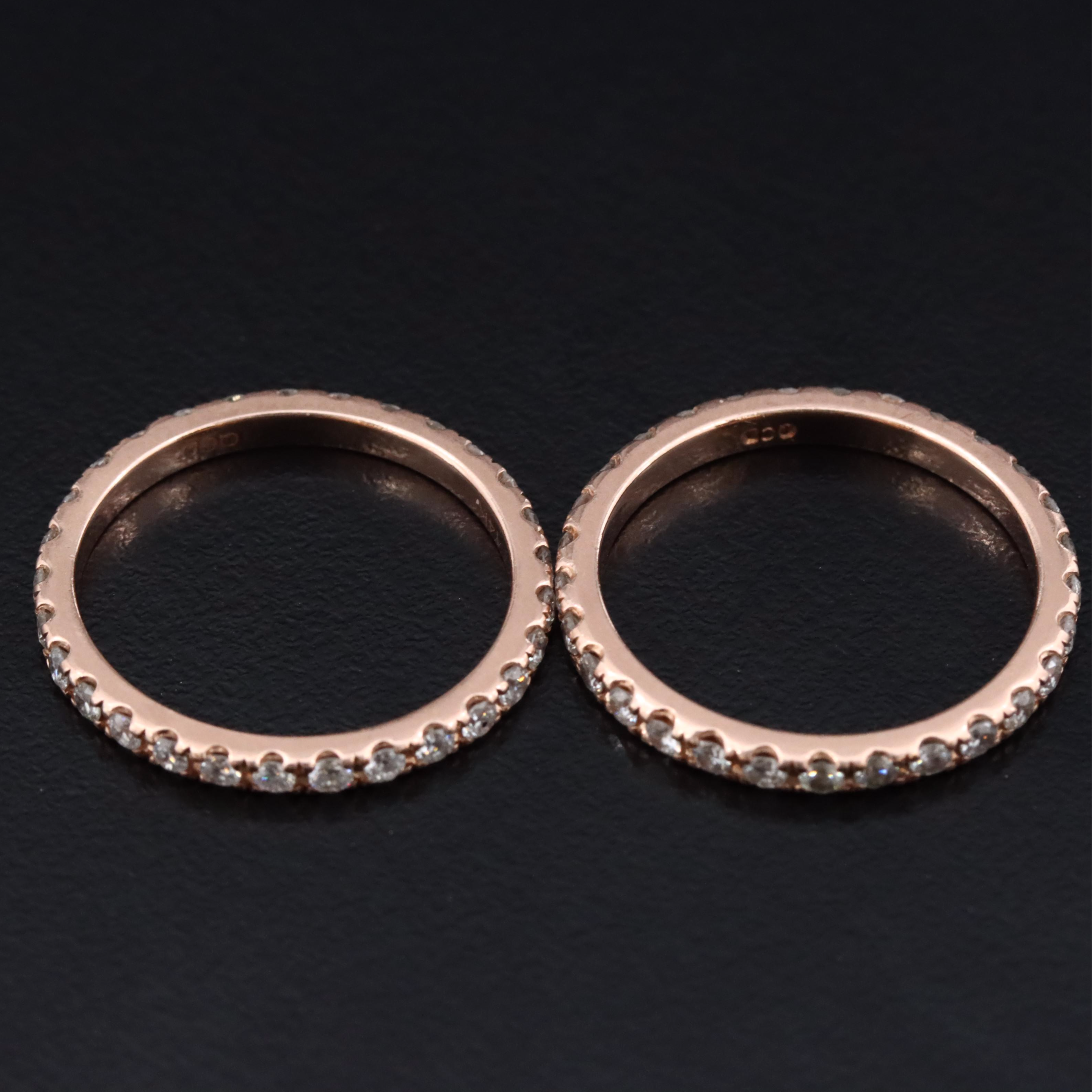 14K Rose Gold 1.31 CTW Diamond Eternity Bands