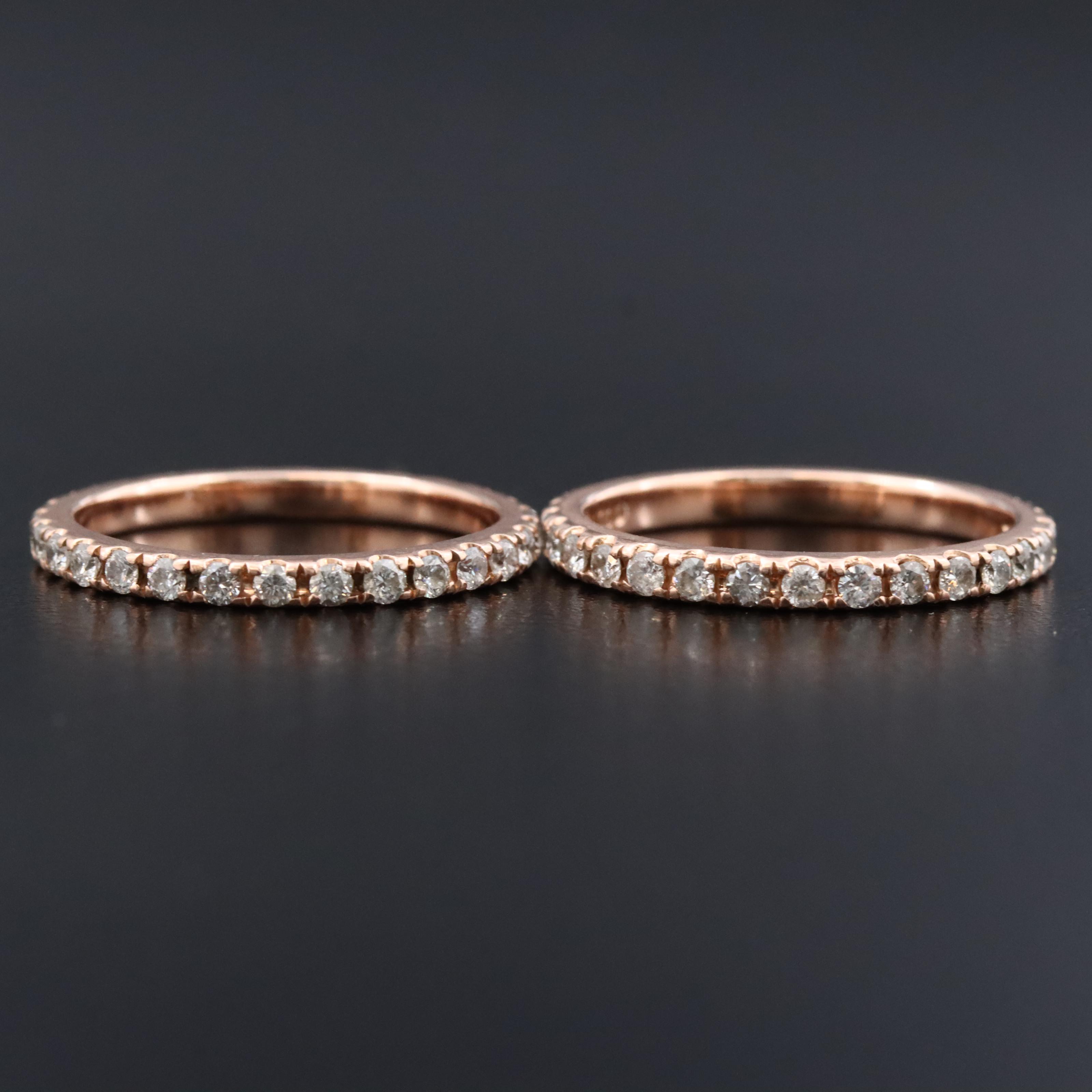 14K Rose Gold 1.31 CTW Diamond Eternity Bands