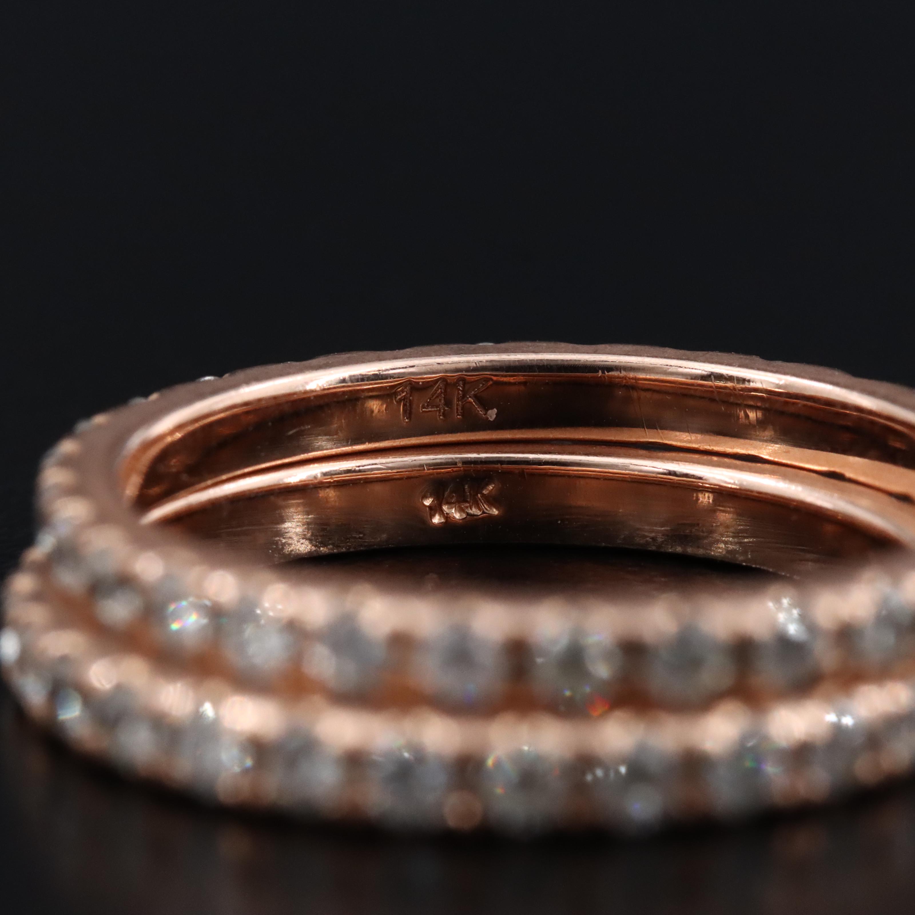14K Rose Gold 1.31 CTW Diamond Eternity Bands