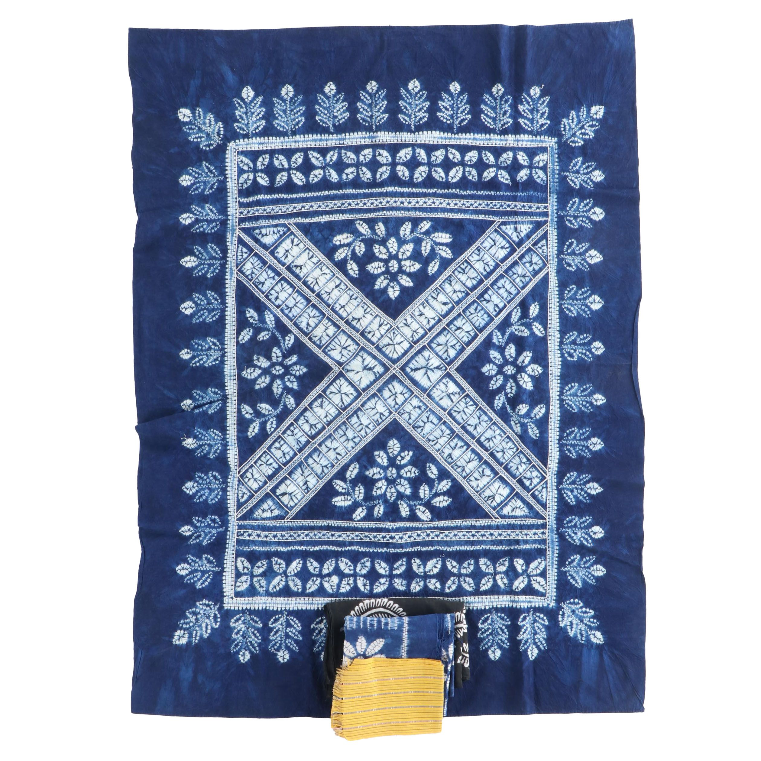 Batik and Wax-Resist Dyed Floral Textiles