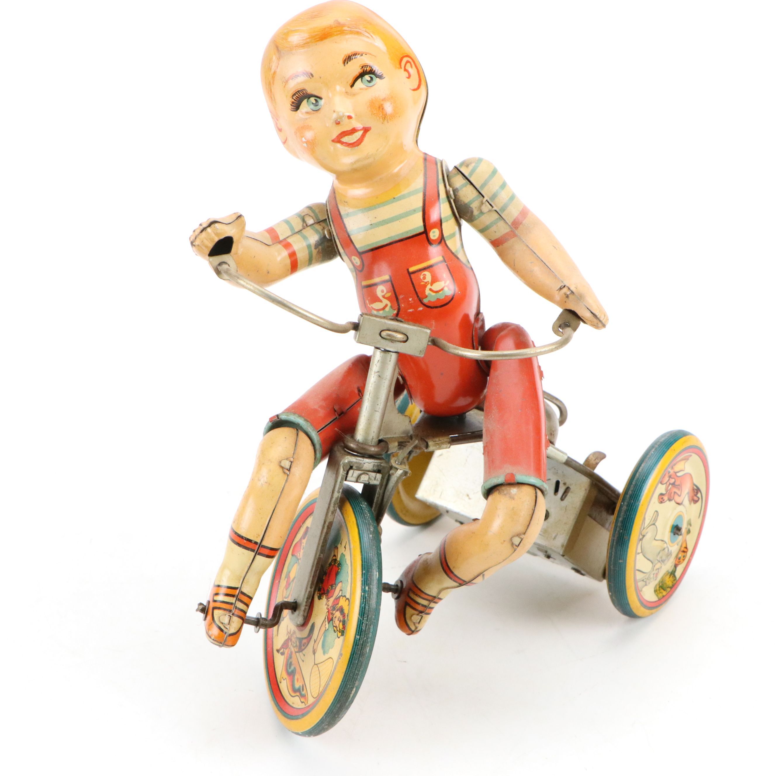 Unique Art Mfg. Co., Inc. "Kiddy Cyclist" Tin Wind-Up Toy, Mid-20th Century