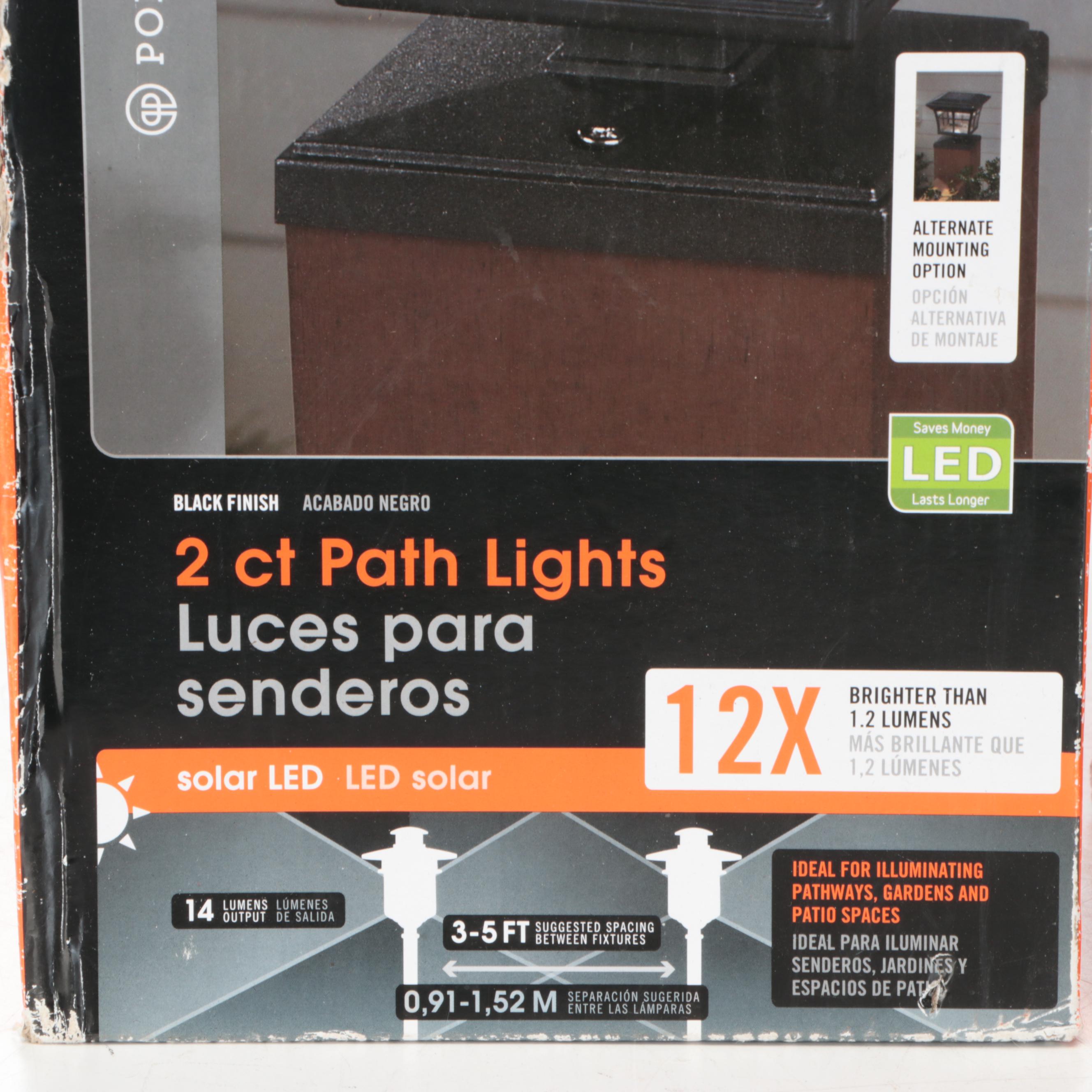 Portfolio Landscape Solar LED Pathway or Deck Post Lights