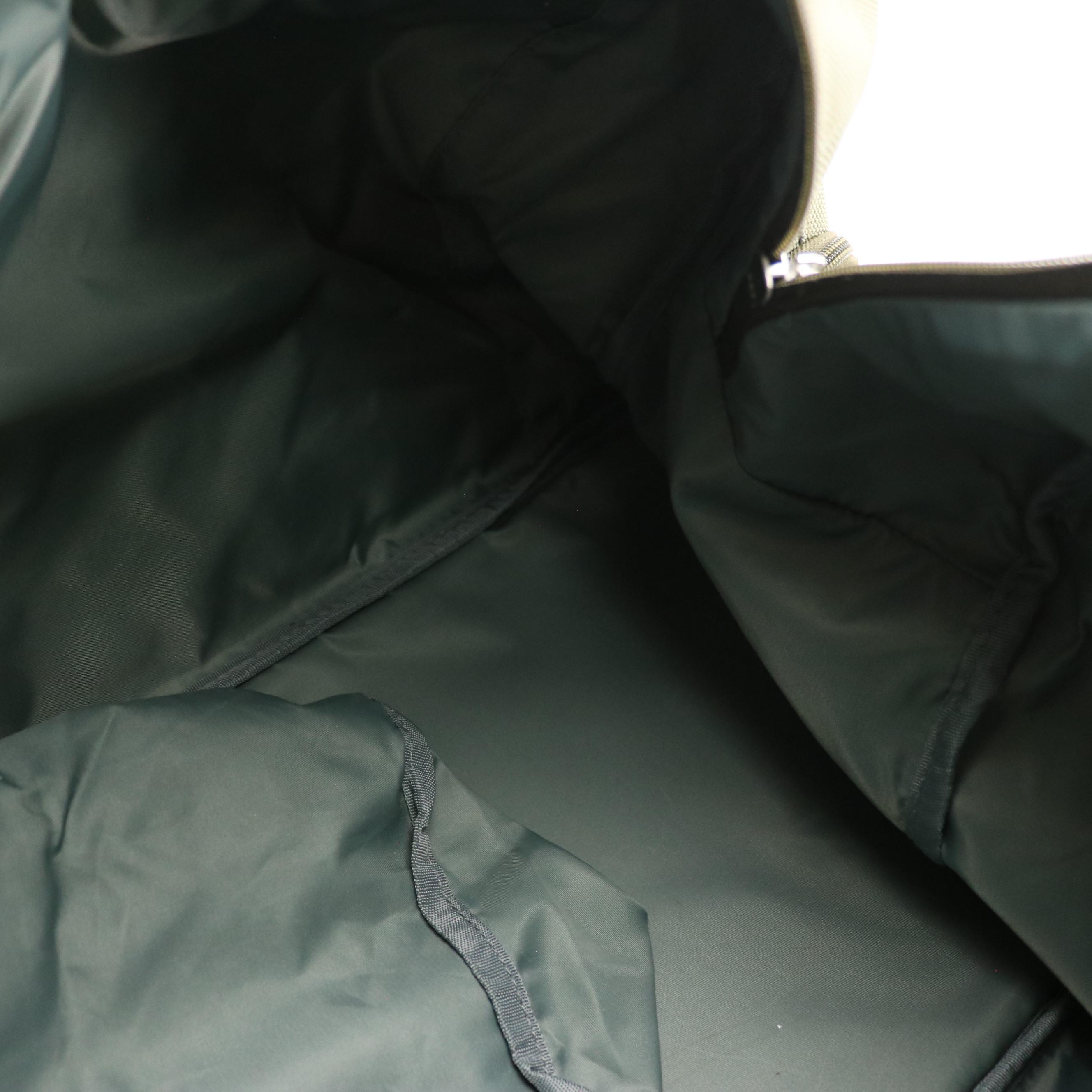 Abercrombie & Kent Travel Duffel Bags in Olive Green Nylon and Brown Leather