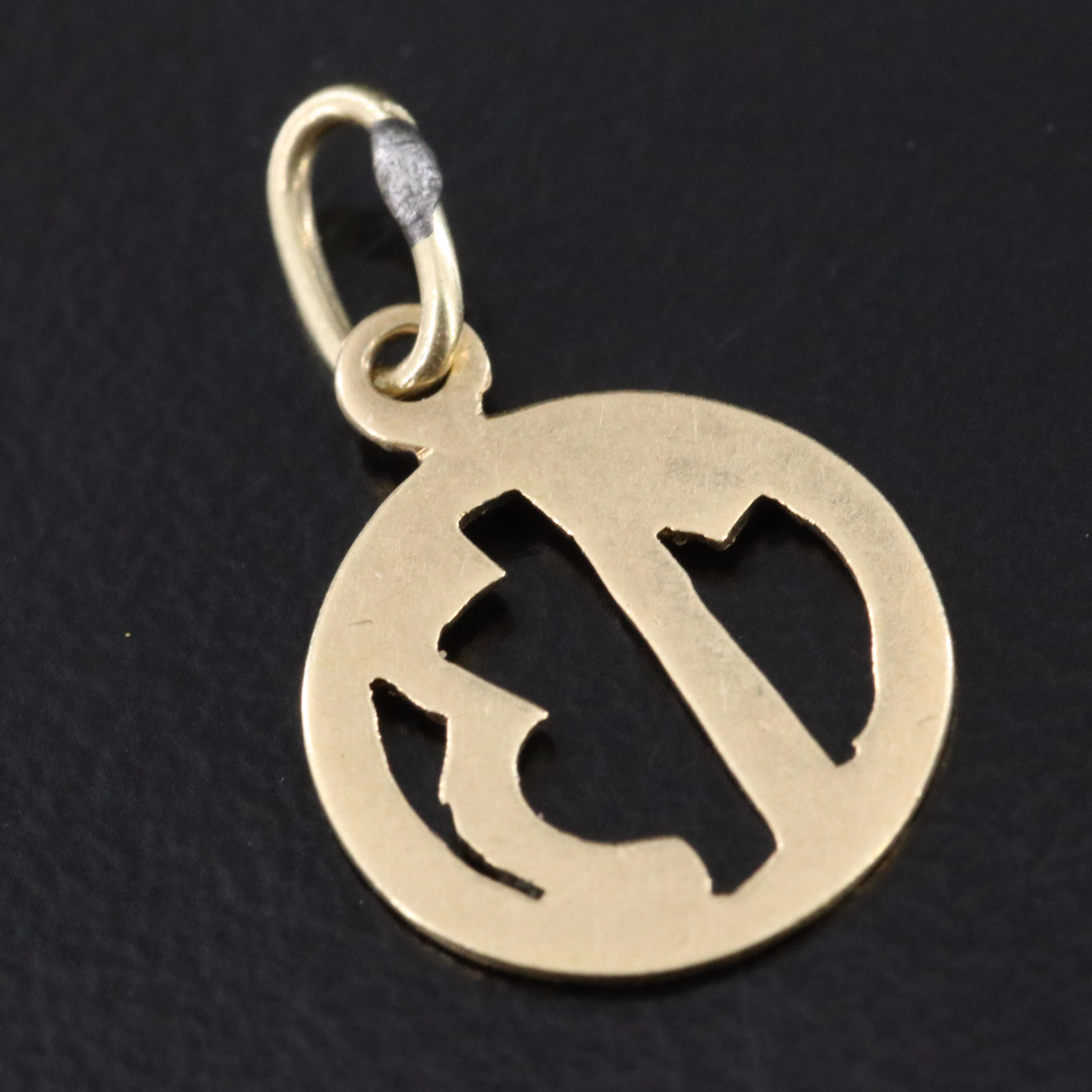 14K Diamond Cut "13" Pendant