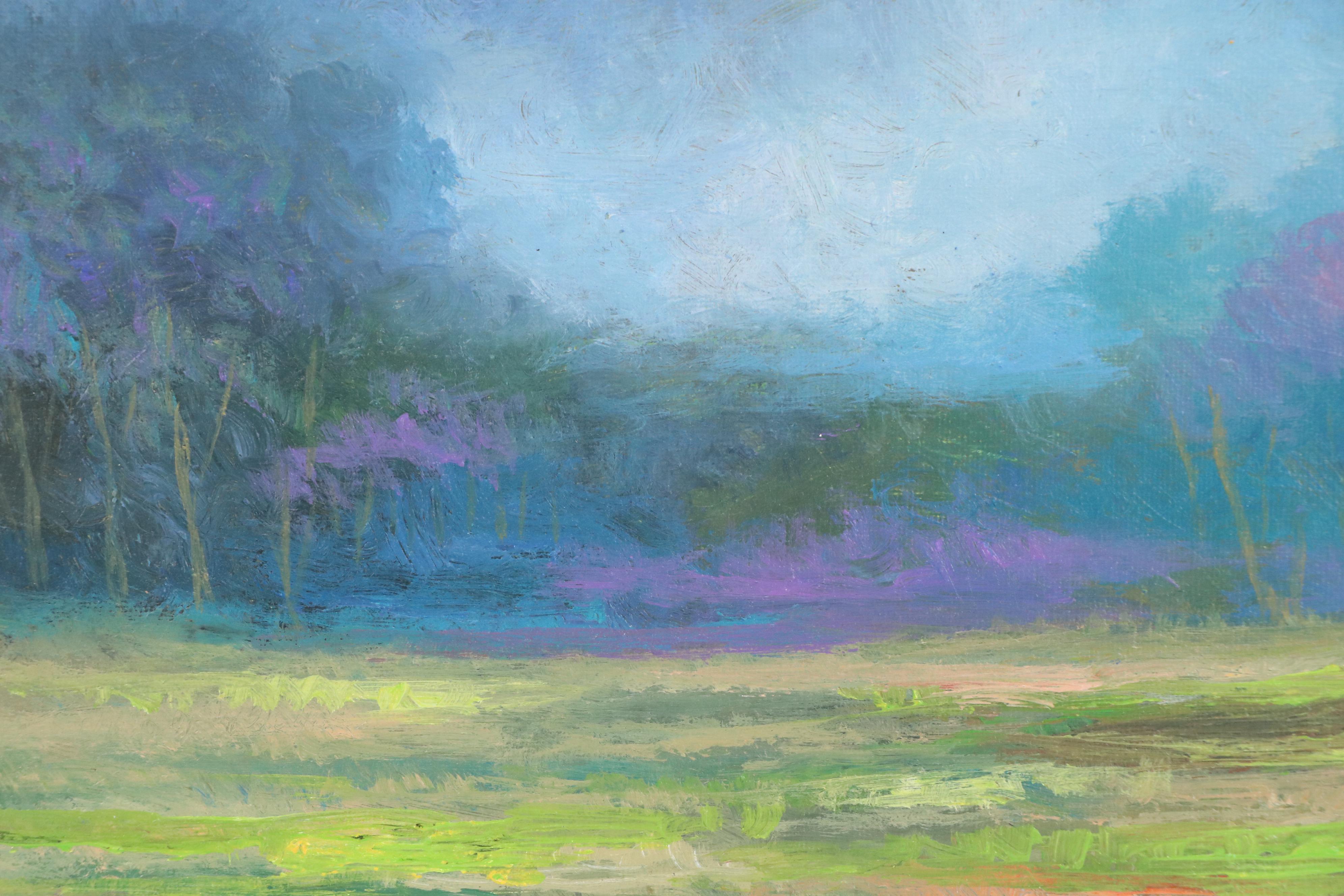 Misty Landscape Oil Painting, 21st Century