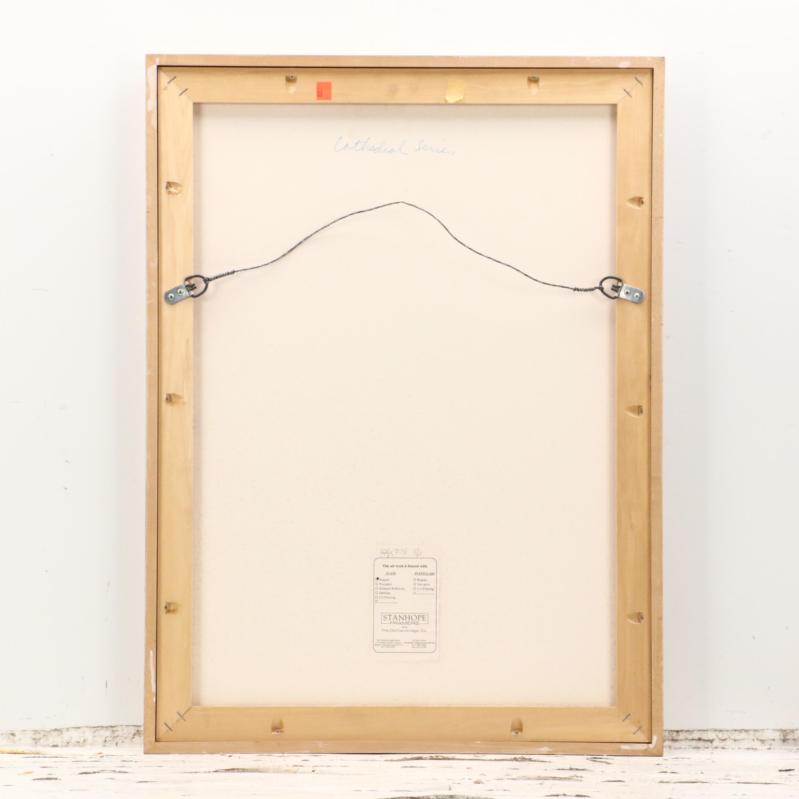 Kutenhaus Abstract Geometric Colored Pencil Drawings "Cathedral Series," 1970s