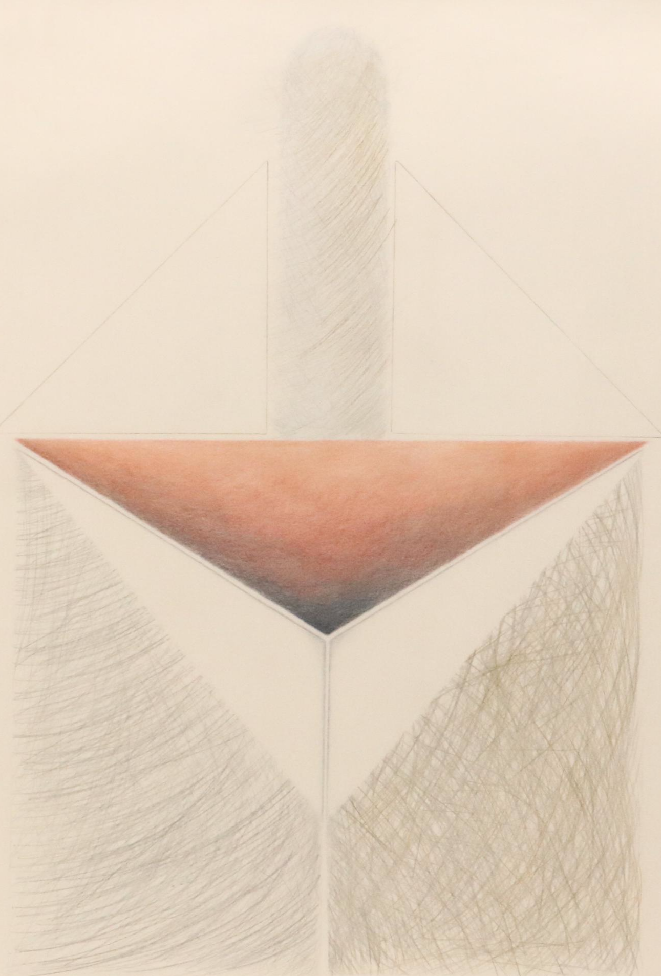 Kutenhaus Abstract Geometric Colored Pencil Drawings "Cathedral Series," 1970s