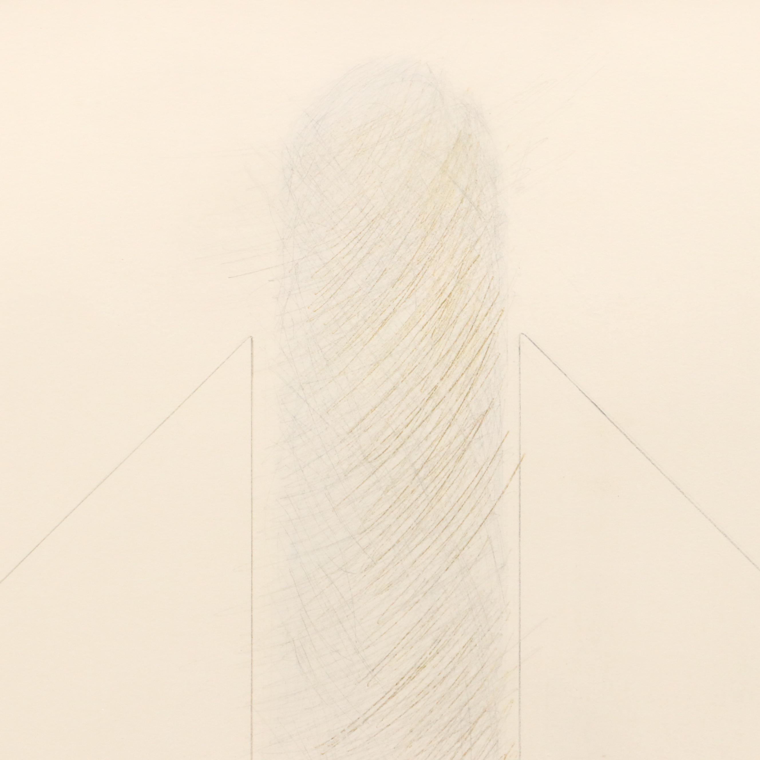 Kutenhaus Abstract Geometric Colored Pencil Drawings "Cathedral Series," 1970s