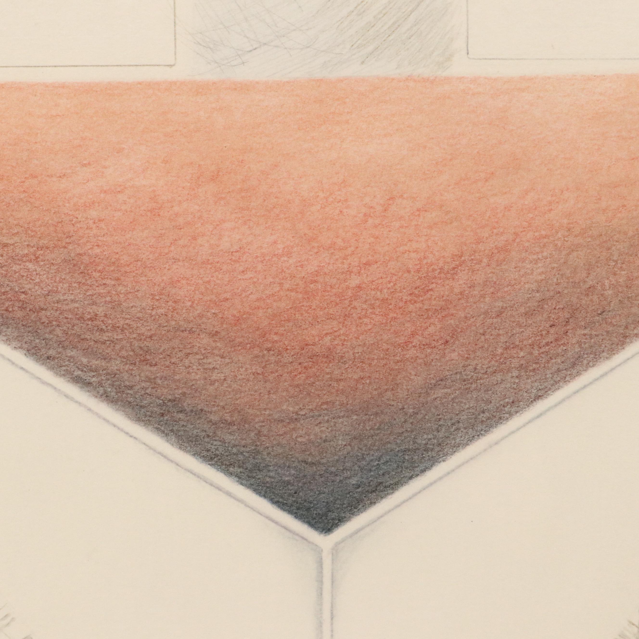 Kutenhaus Abstract Geometric Colored Pencil Drawings "Cathedral Series," 1970s