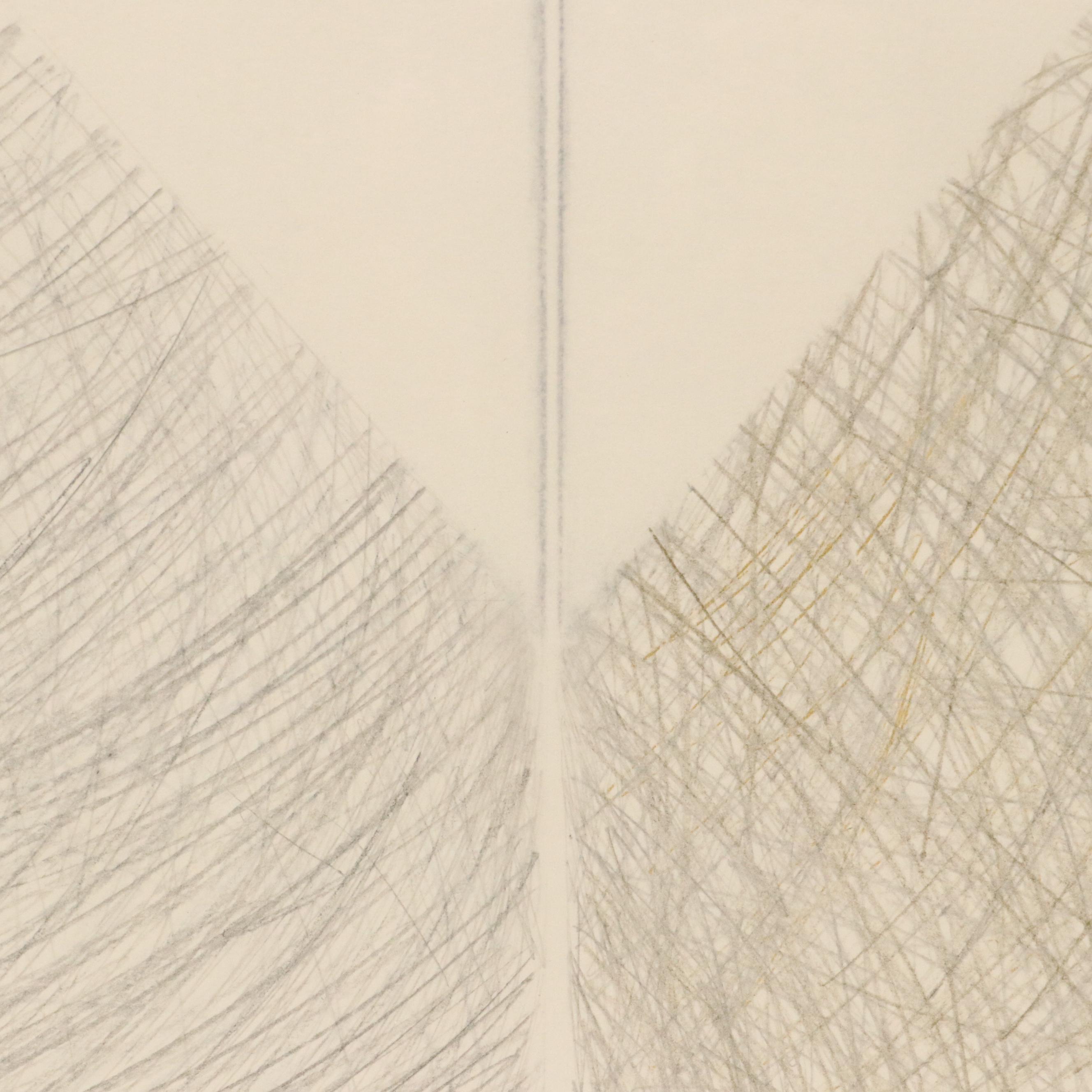 Kutenhaus Abstract Geometric Colored Pencil Drawings "Cathedral Series," 1970s