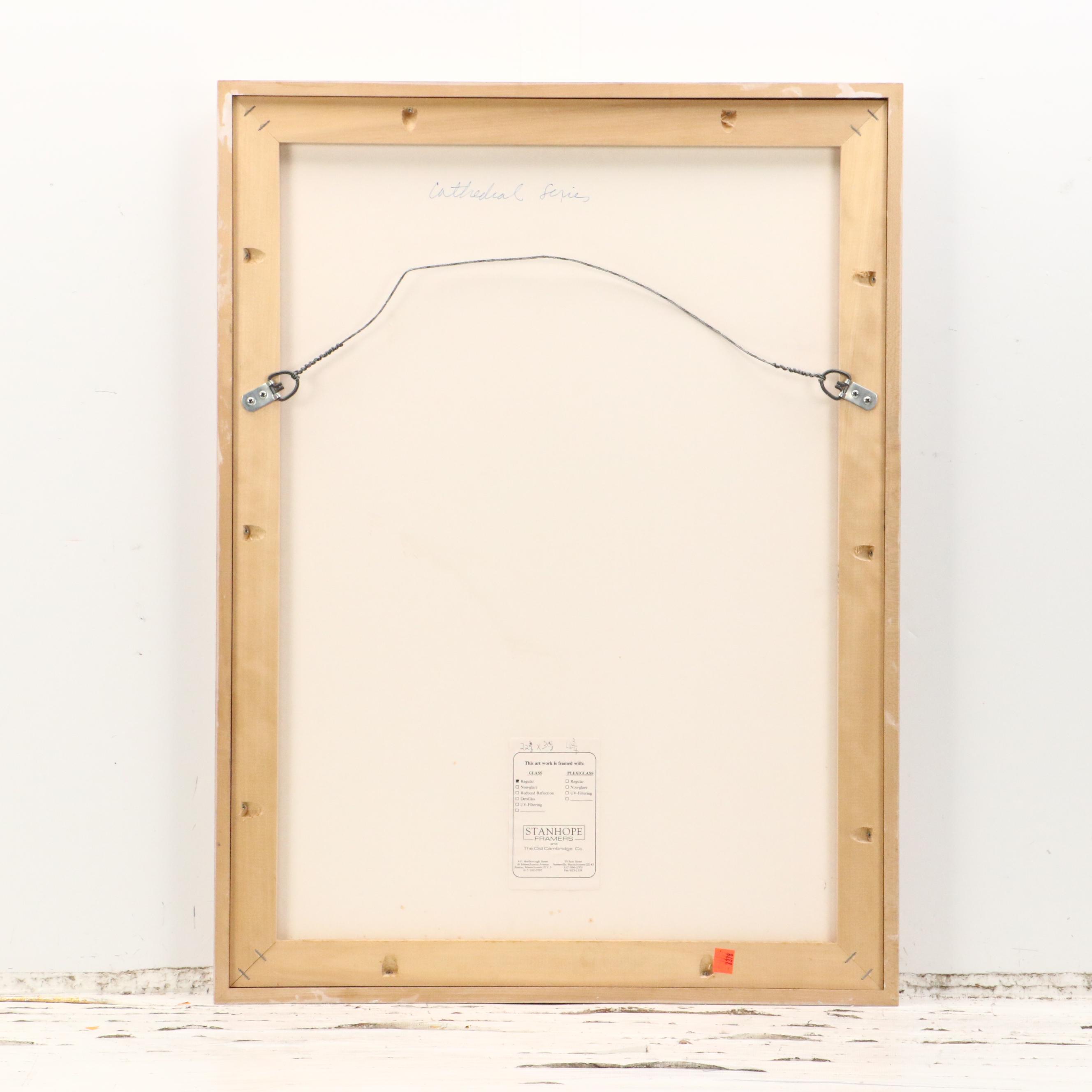 Kutenhaus Abstract Geometric Colored Pencil Drawings "Cathedral Series," 1970s