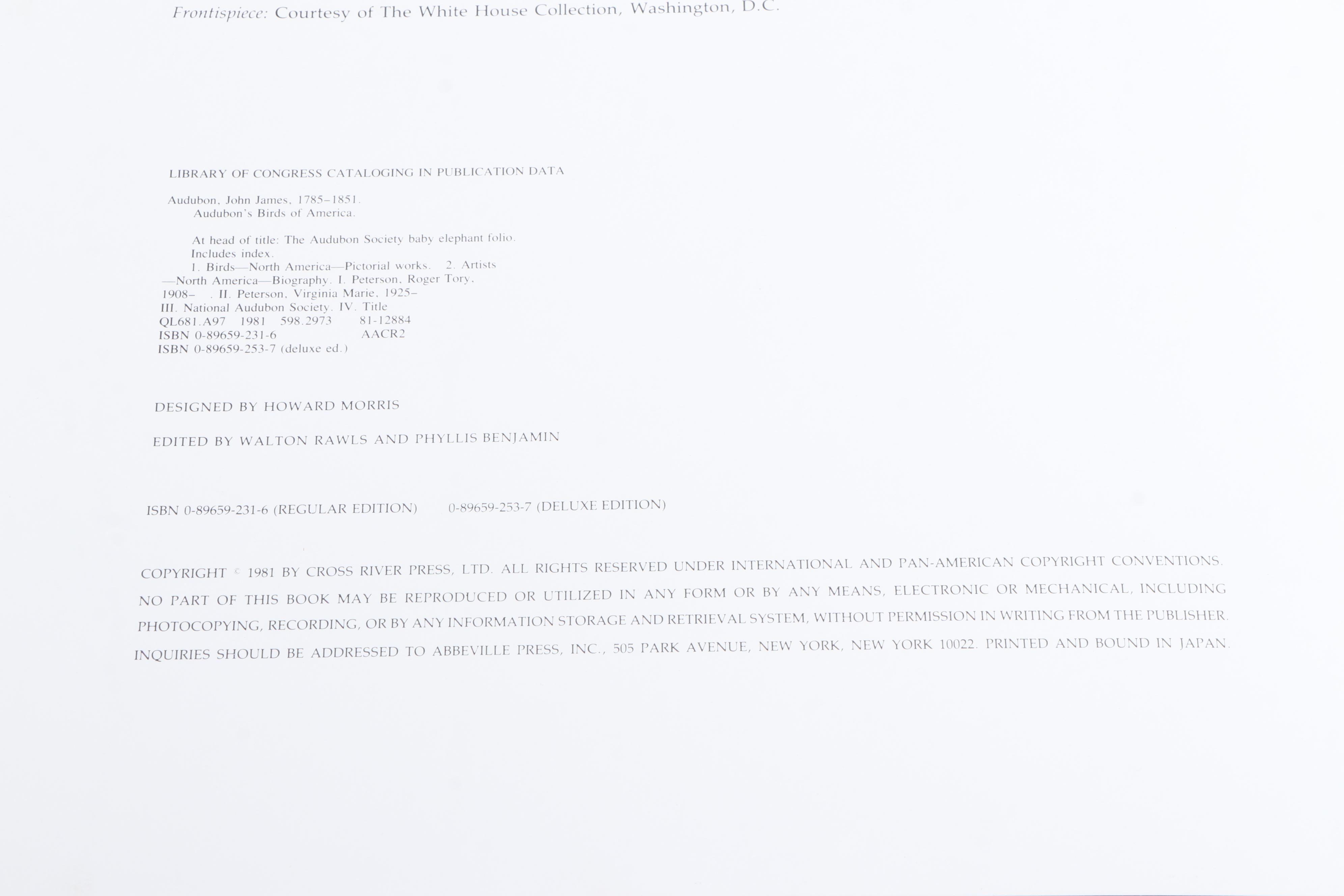 Baby Elephant Folio "Audubon's Birds of America" by the Petersons, 1981