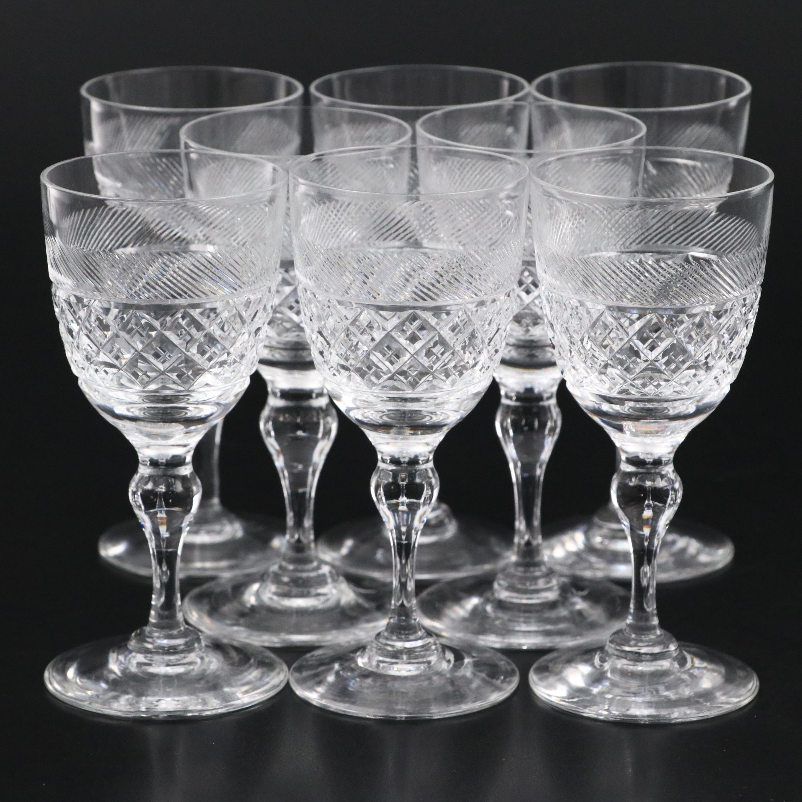 Webb English Crystal Cordial Glasses
