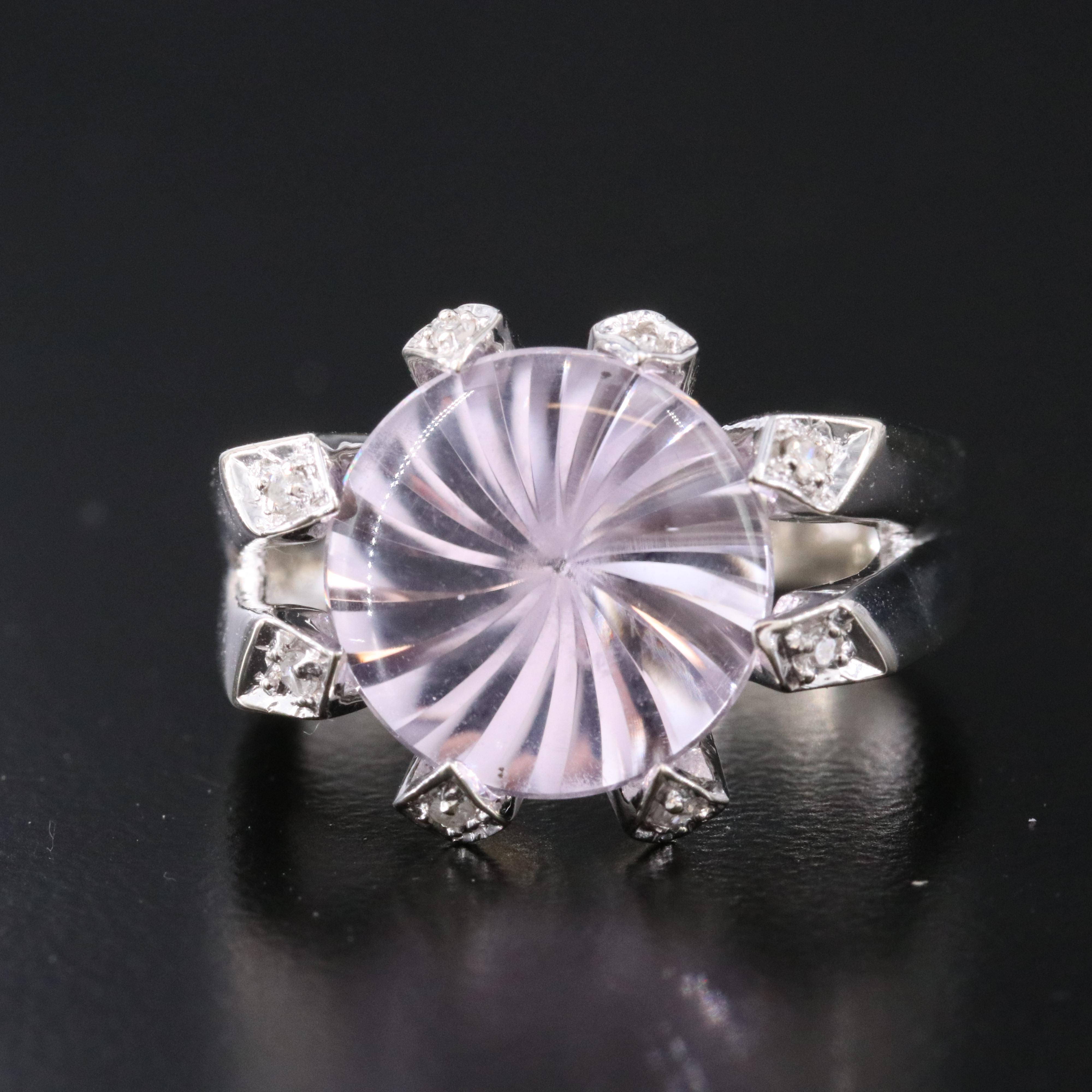 10K Amethyst and Diamond Ring