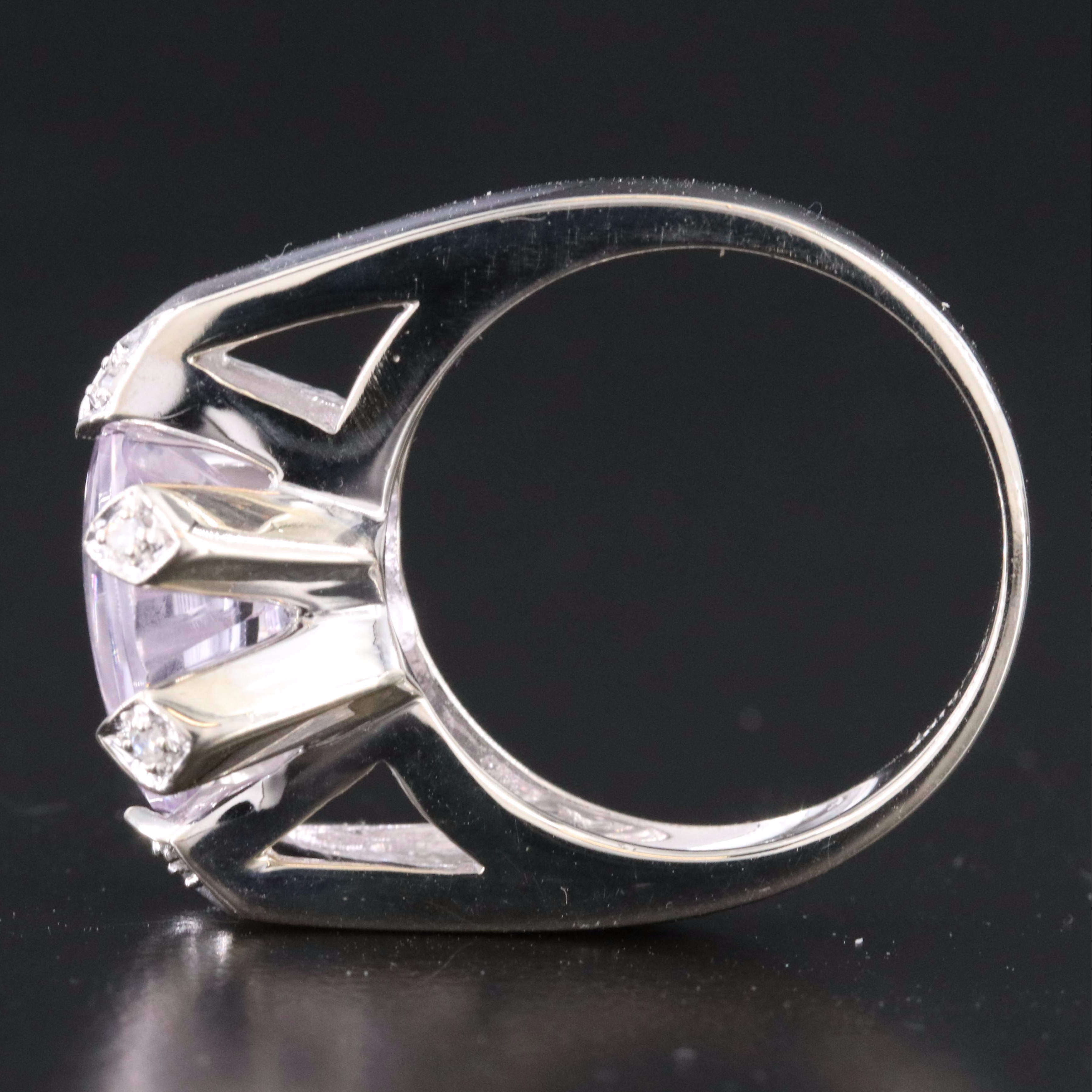 10K Amethyst and Diamond Ring