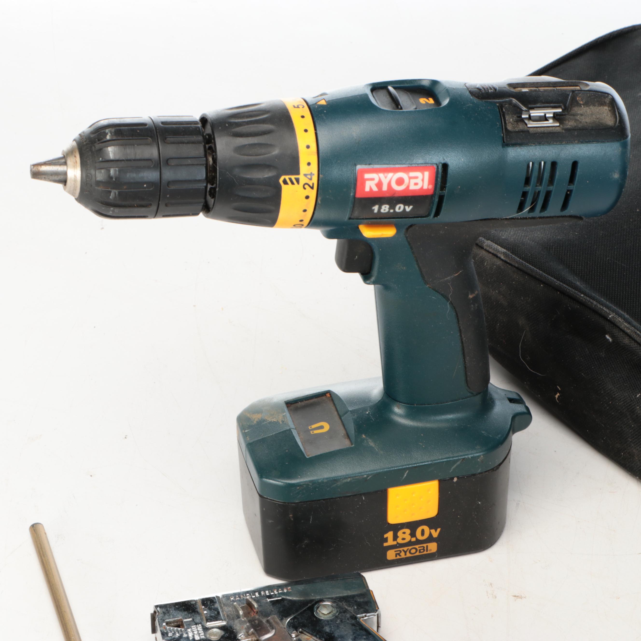 Ryobi 18.0v Drill, Swingline Staple Gun, and More Accessories