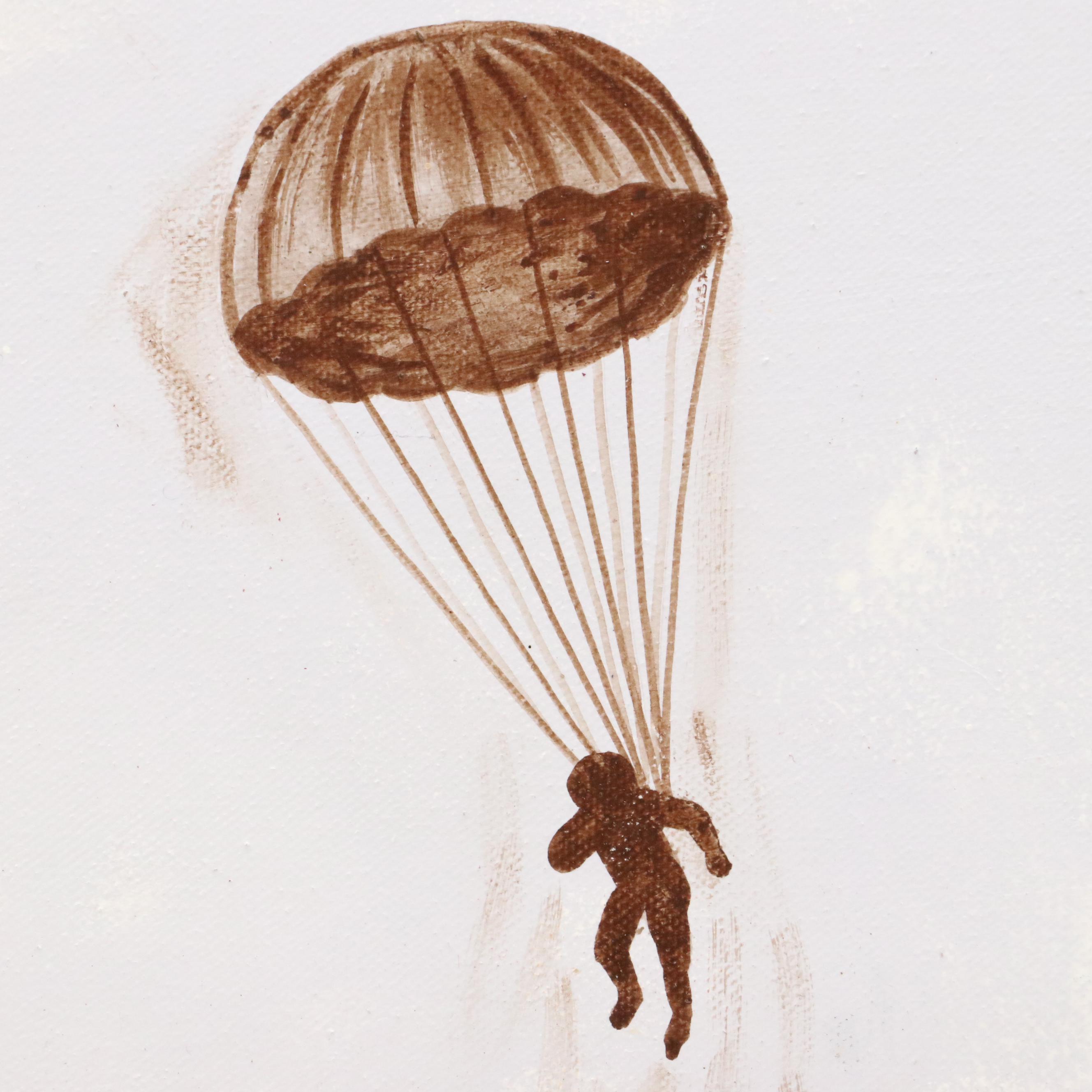 Reesa Qualia Stylized Acrylic Painting "Bi-Plane," 21st Century