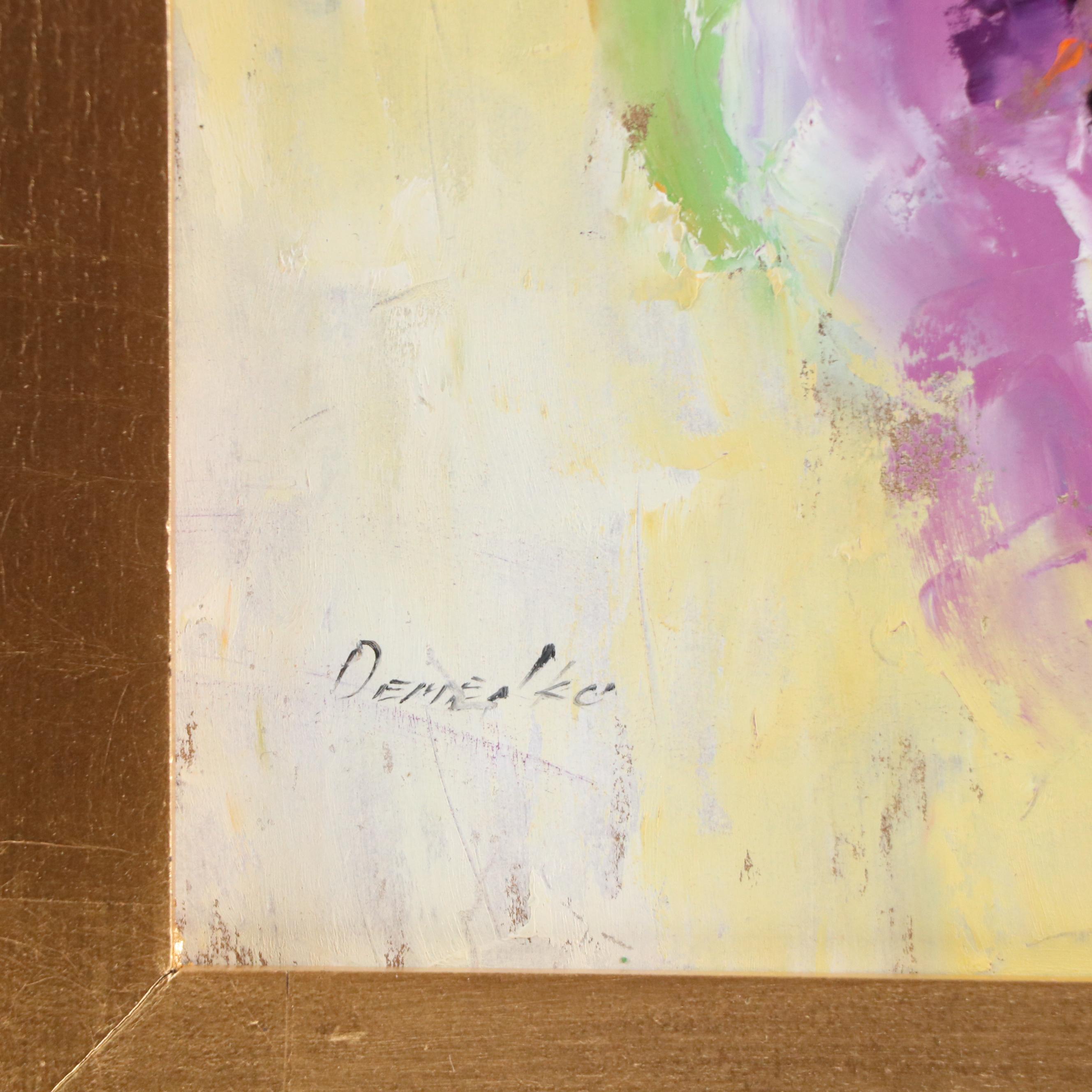 Natalia Demenko Oil Painting of Bee With Flower, 21st Century