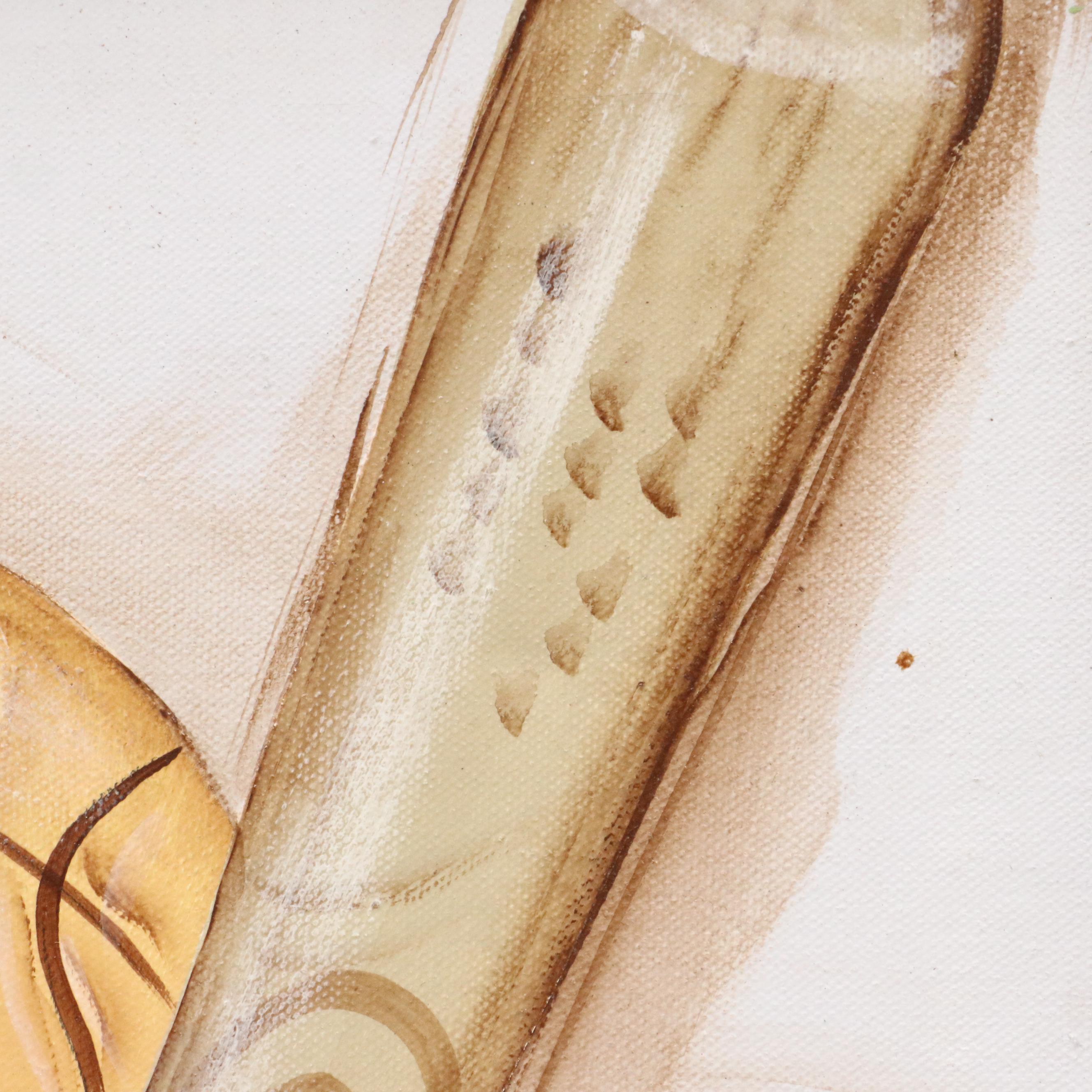 Reesa Qualia Stylized Acrylic Painting "Varsity Gear," 21st Century