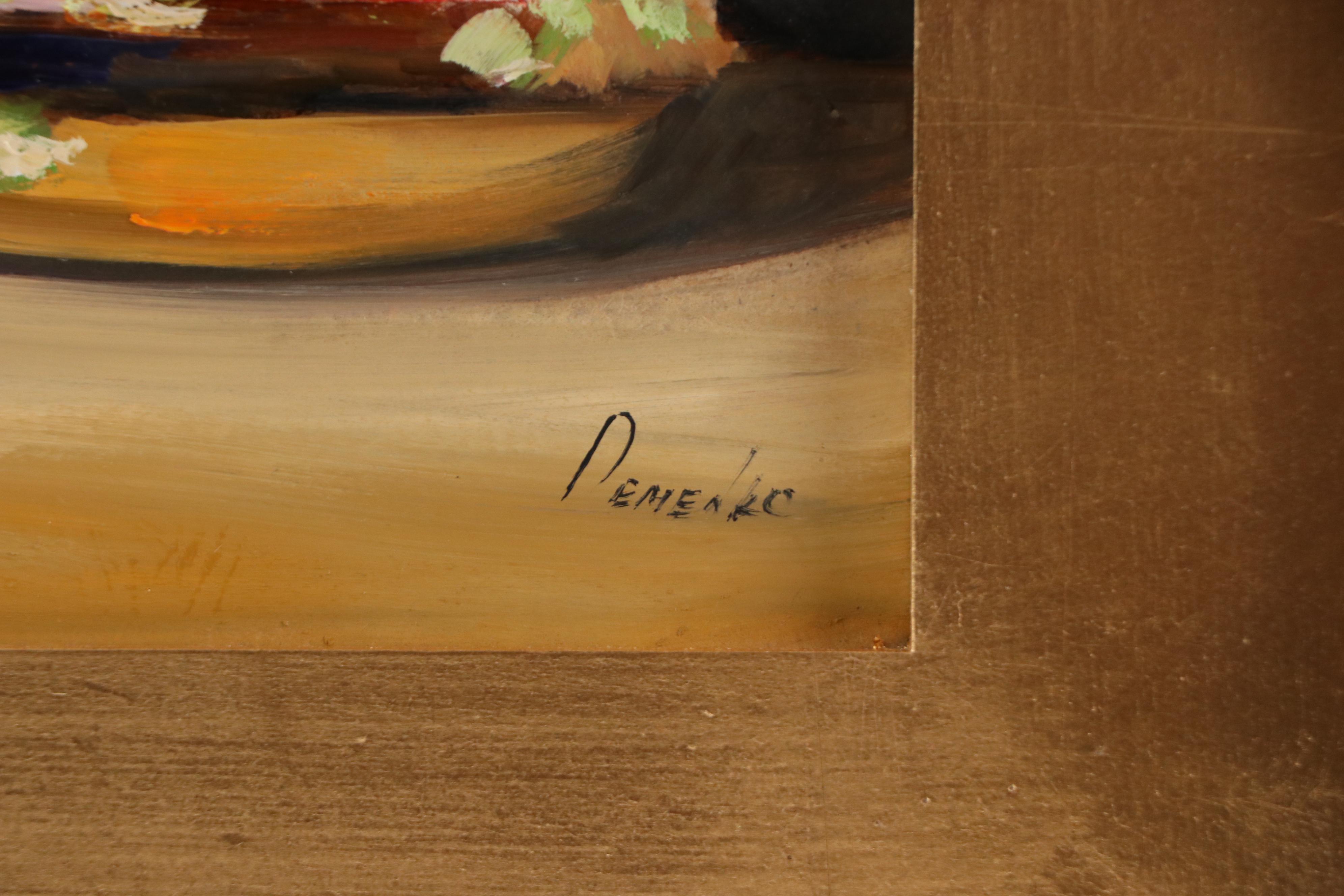 Natalia Demenko Still Life Oil Painting of Coca-Cola Can and Burger, 21st C