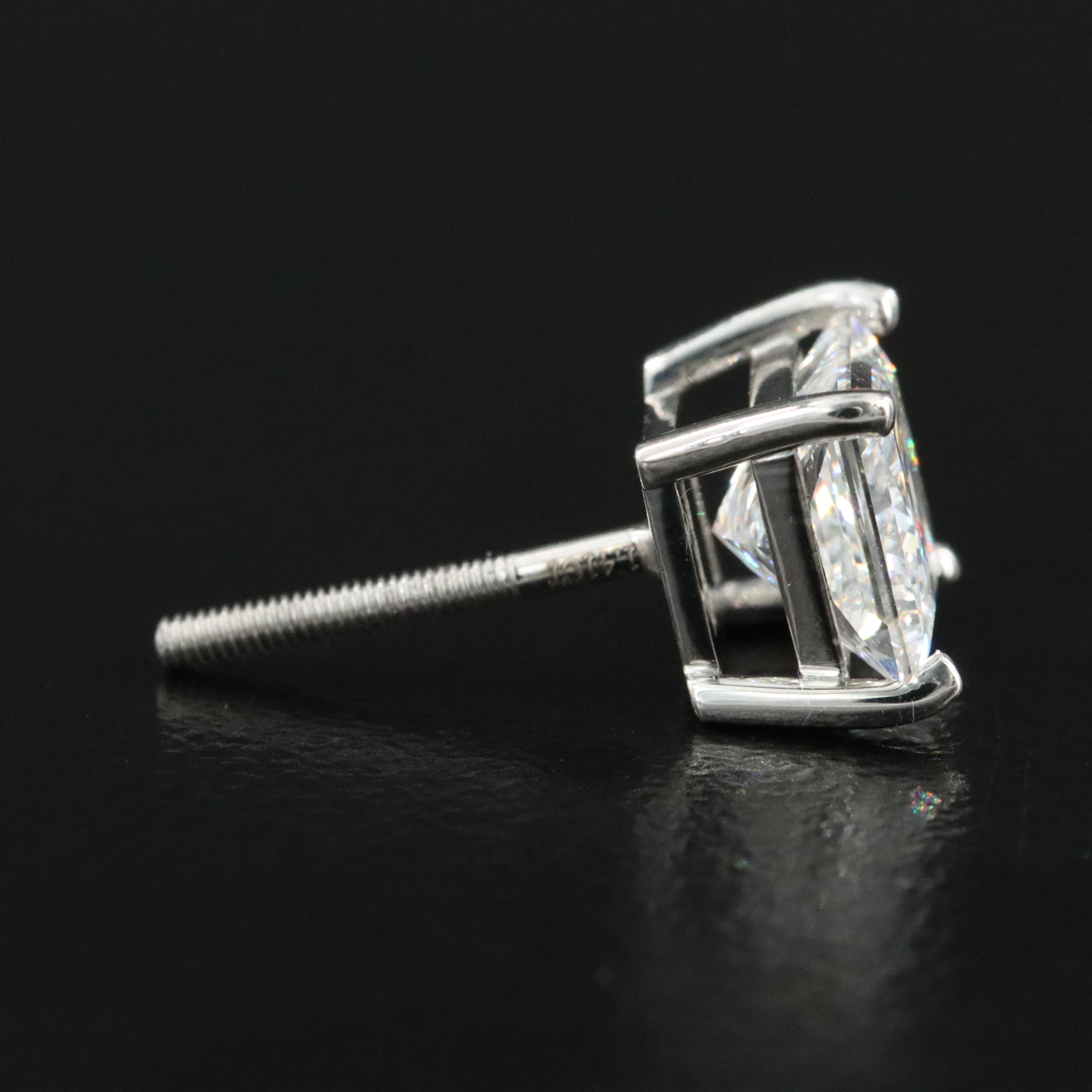 Platinum 2.87 CTW Lab Grown Diamond Stud Earrings with IGI Reports