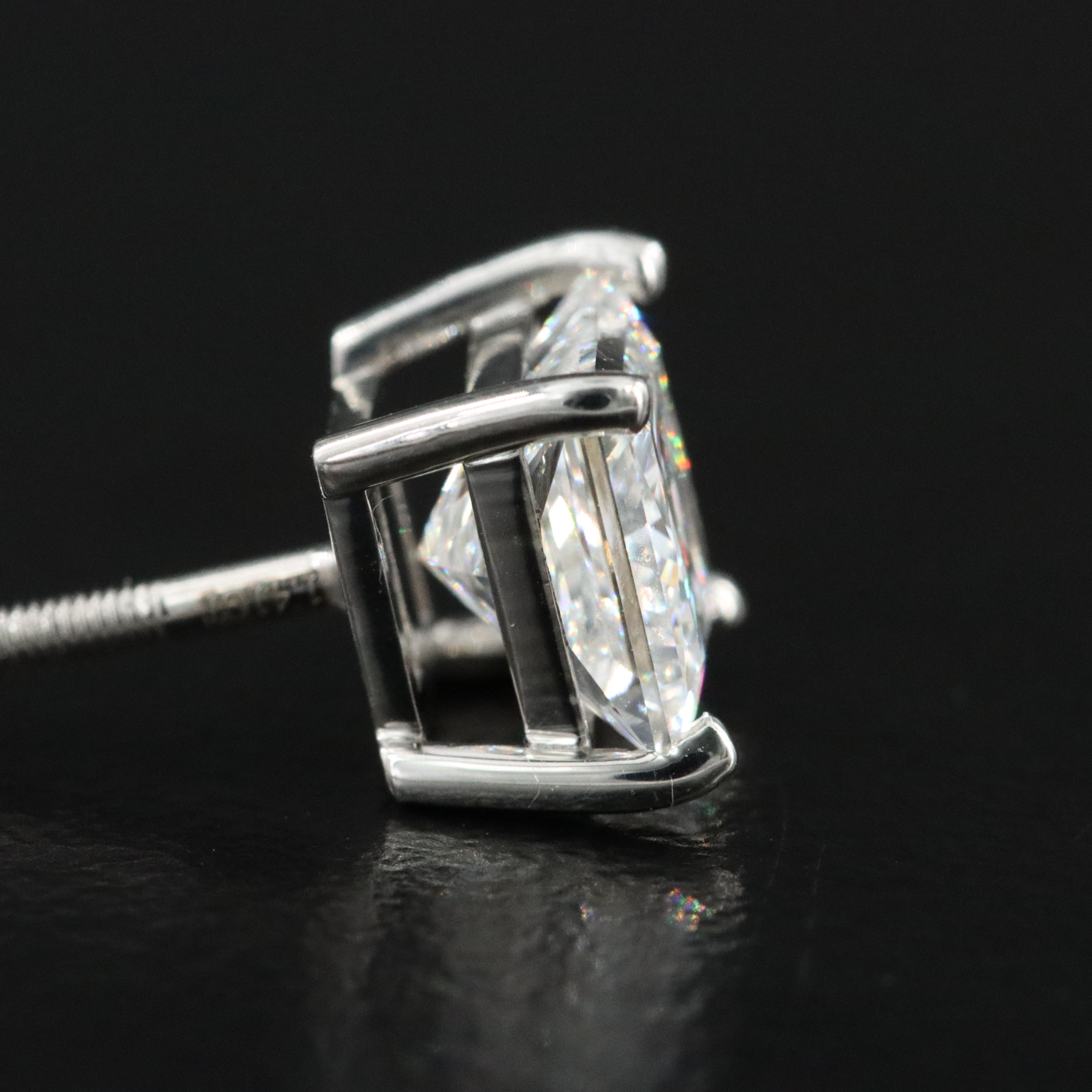 Platinum 2.87 CTW Lab Grown Diamond Stud Earrings with IGI Reports