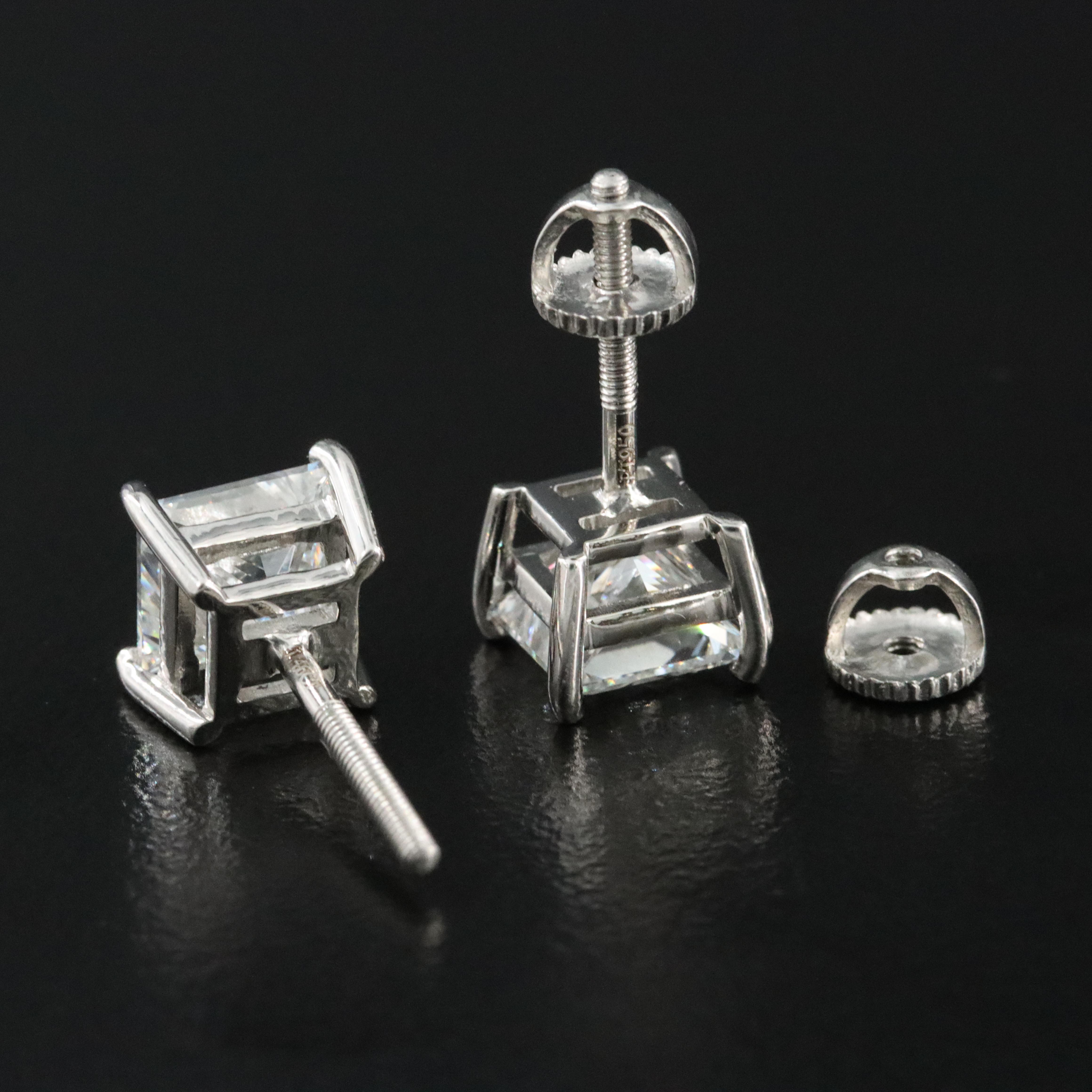 Platinum 2.87 CTW Lab Grown Diamond Stud Earrings with IGI Reports