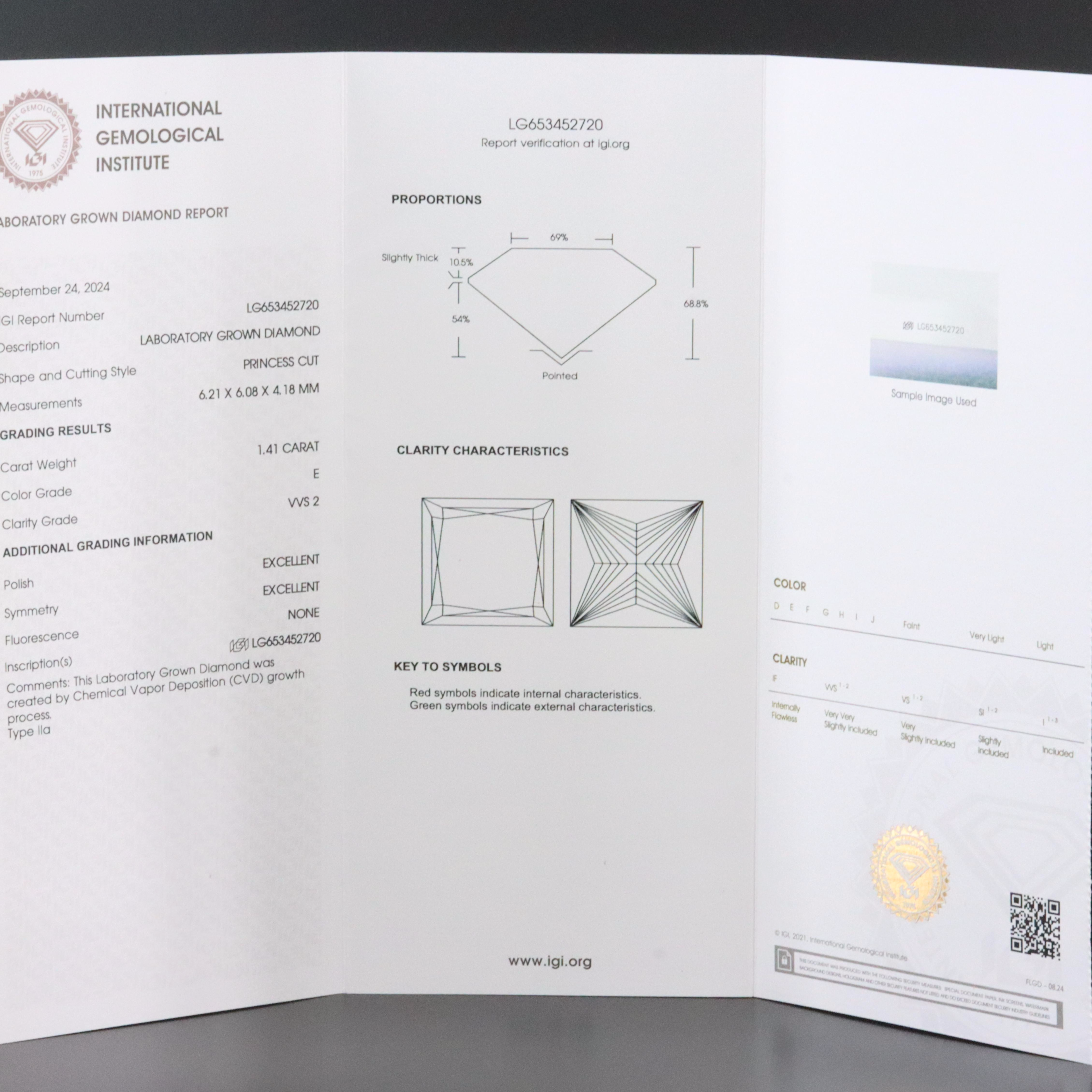 Platinum 2.87 CTW Lab Grown Diamond Stud Earrings with IGI Reports