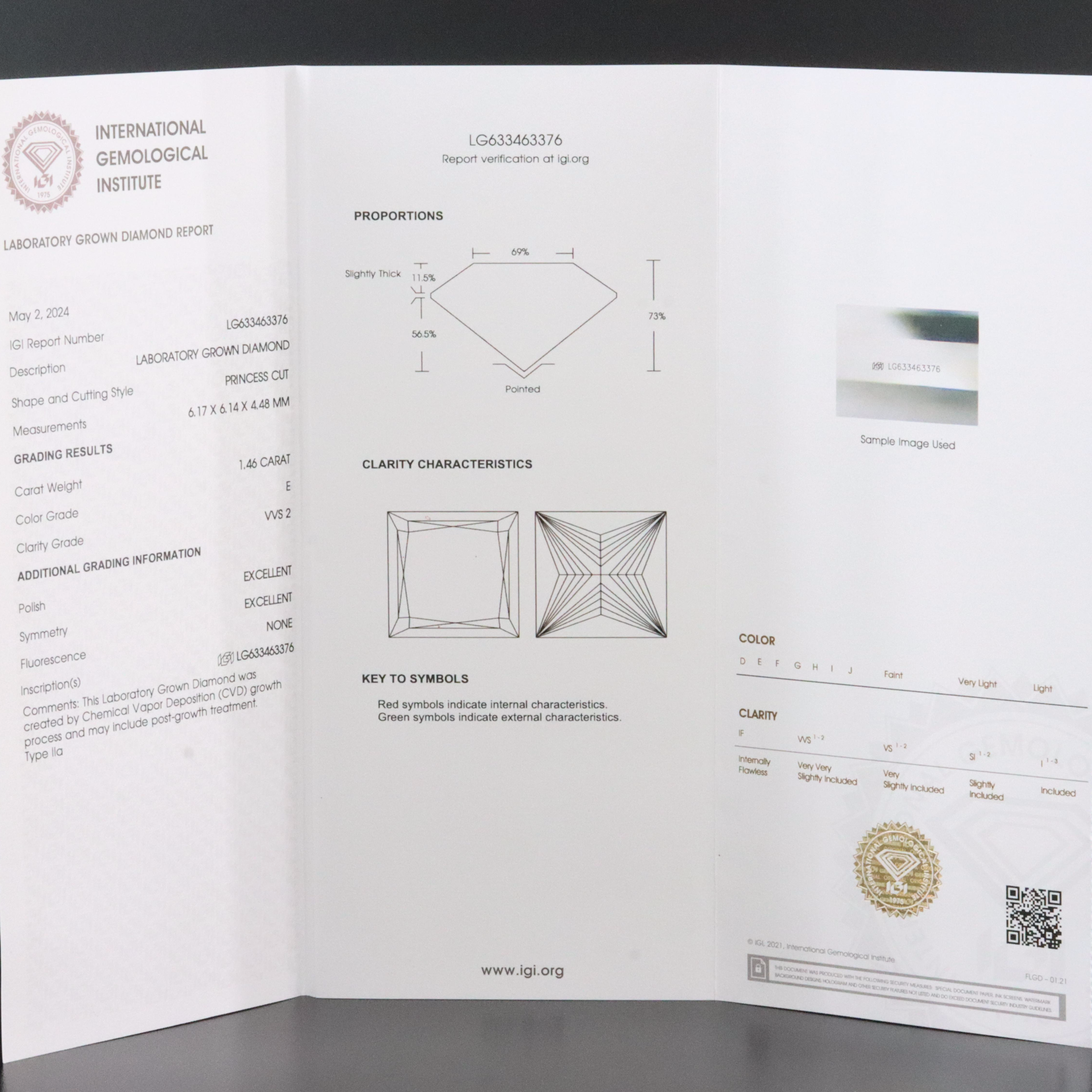 Platinum 2.87 CTW Lab Grown Diamond Stud Earrings with IGI Reports