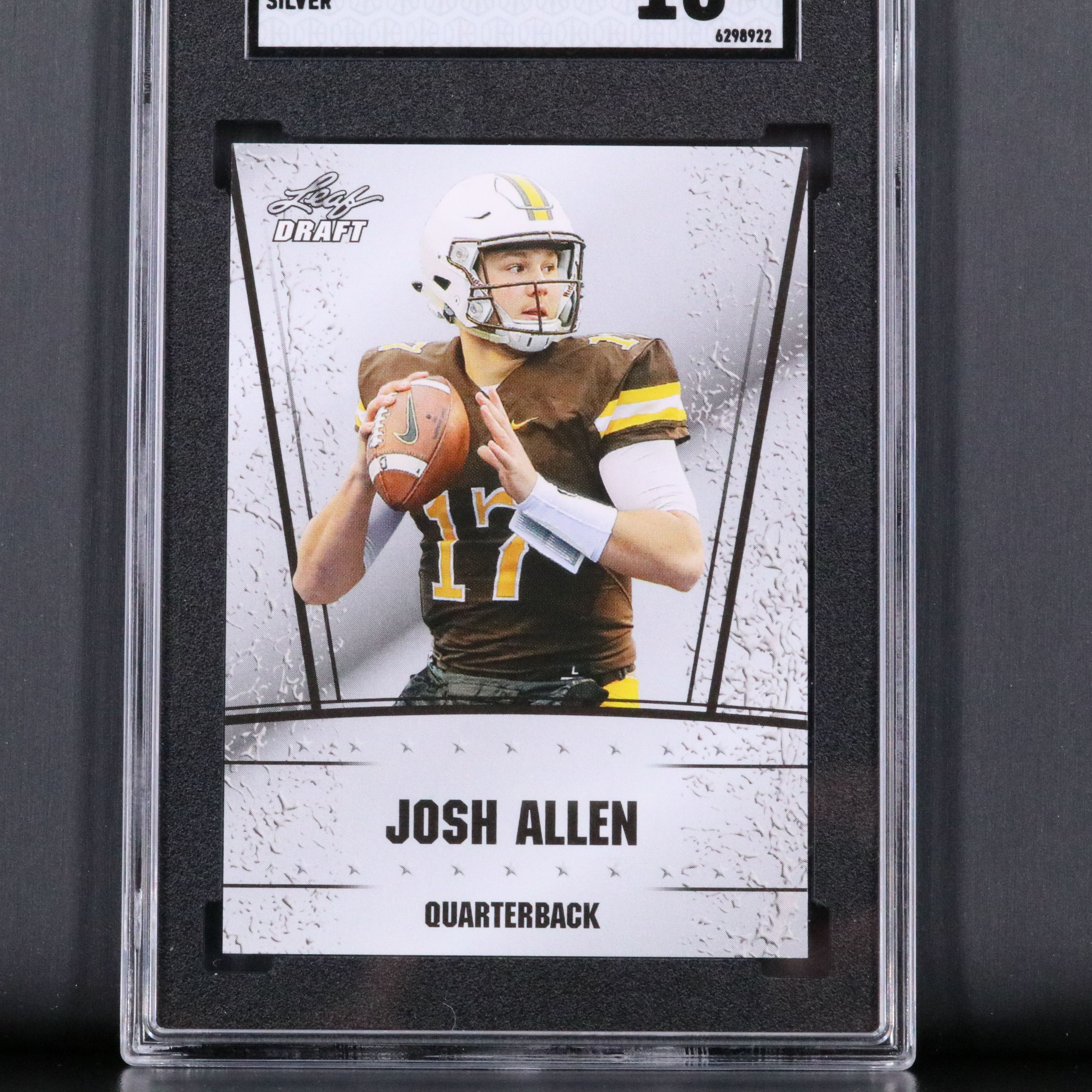 2018 Leaf Draft Josh Allen Rookie Year Silver Football Card Graded SGC 10