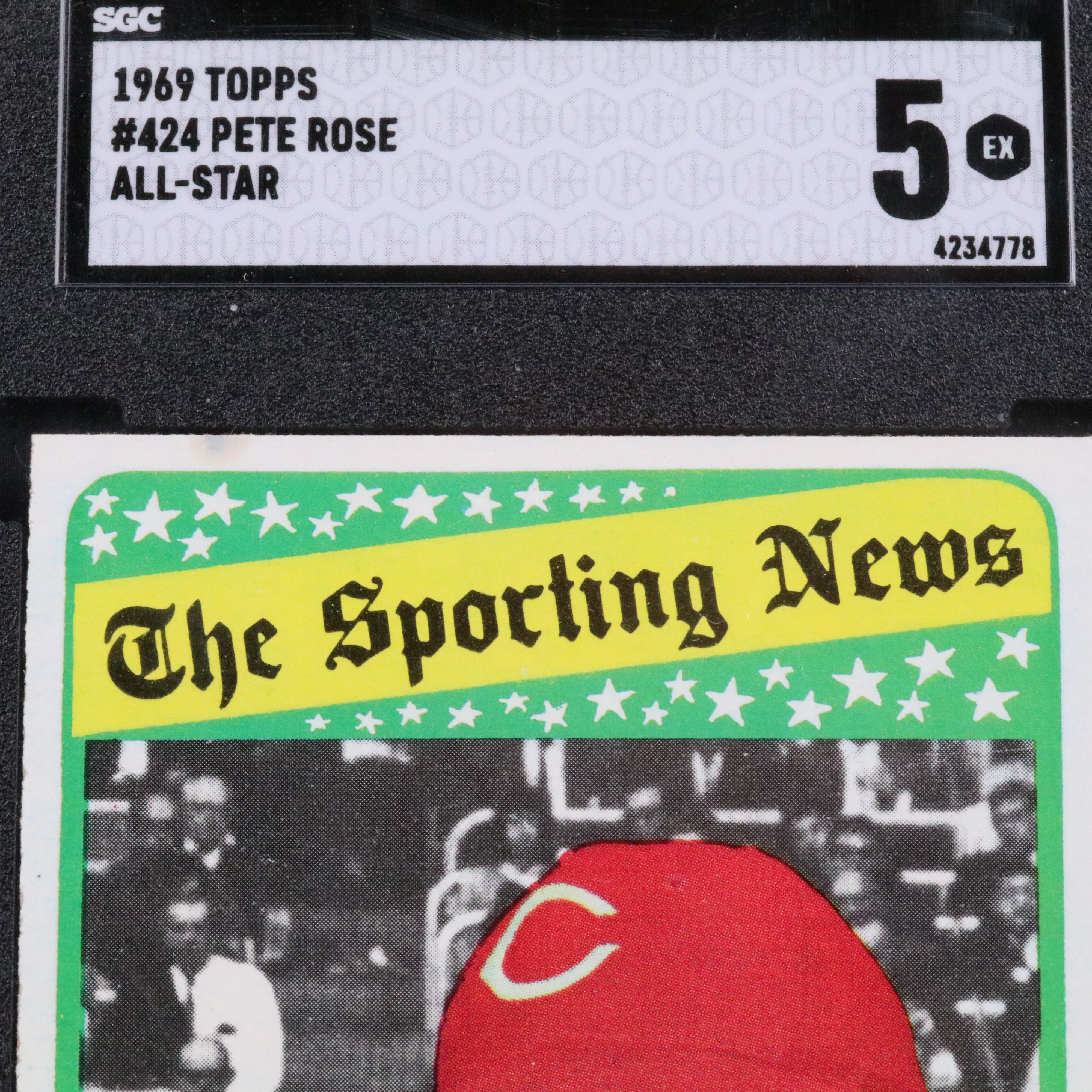 1969 Topps Pete Rose Cincinnati Reds All-Star Baseball Card Graded SGC 5