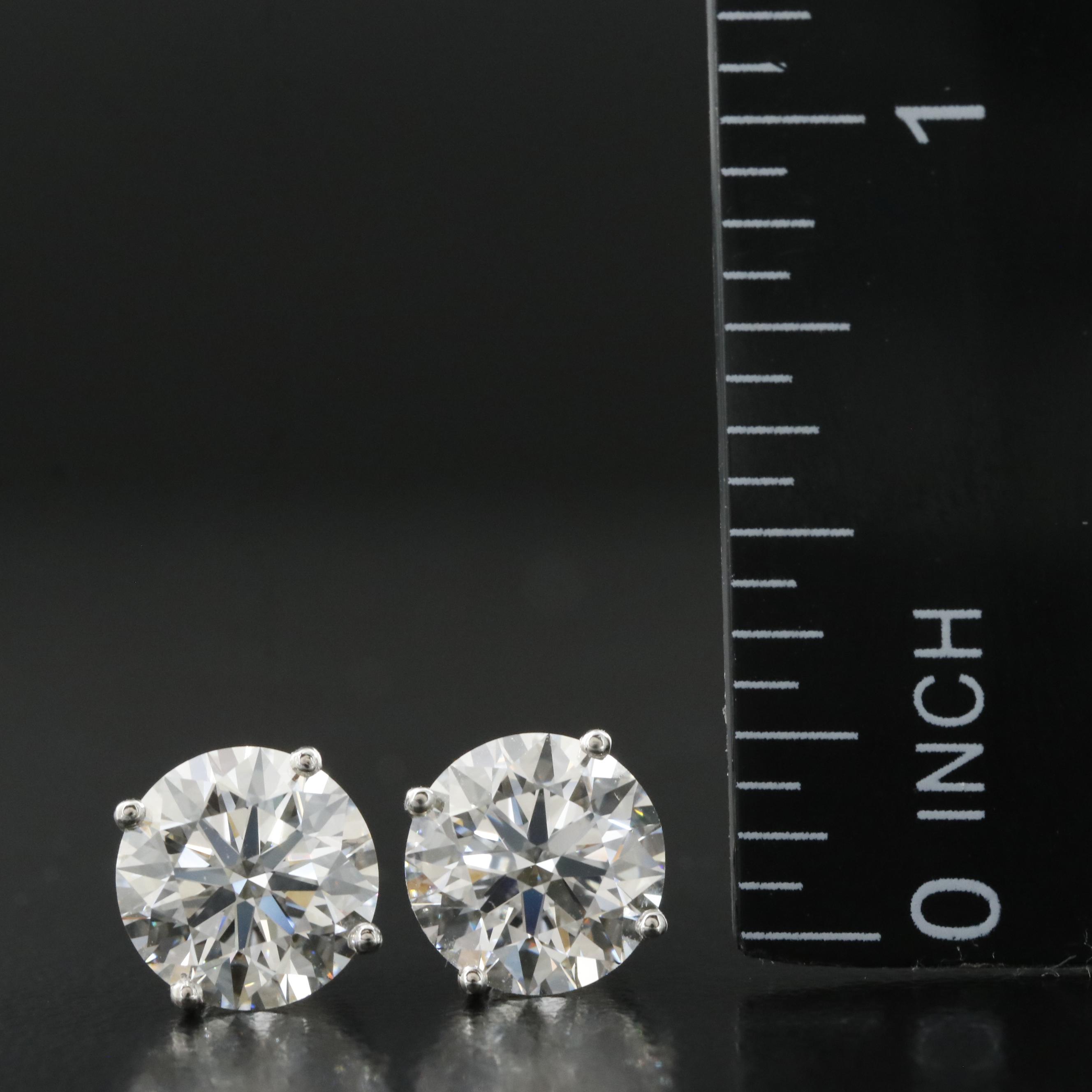 Platinum 4.06 CTW Lab Grown Diamond Stud Earrings with IGI Reports