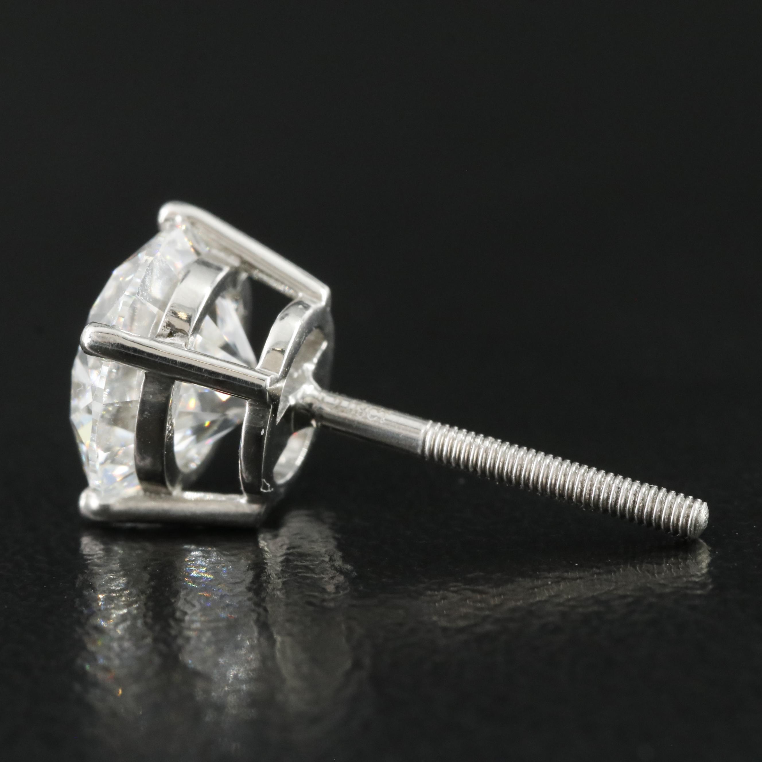 Platinum 4.06 CTW Lab Grown Diamond Stud Earrings with IGI Reports