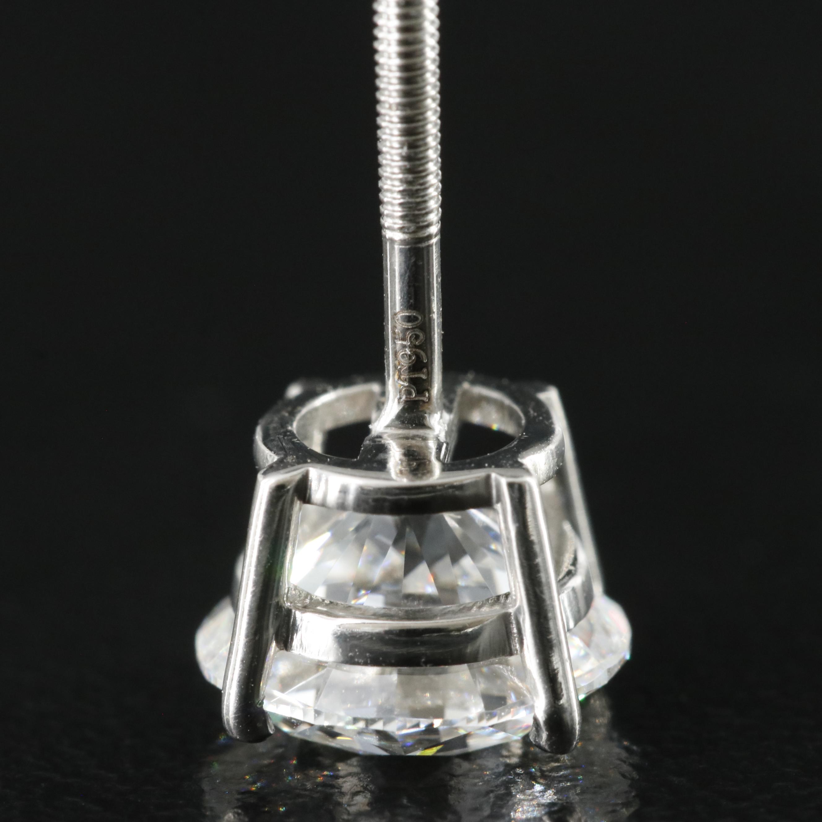 Platinum 4.06 CTW Lab Grown Diamond Stud Earrings with IGI Reports