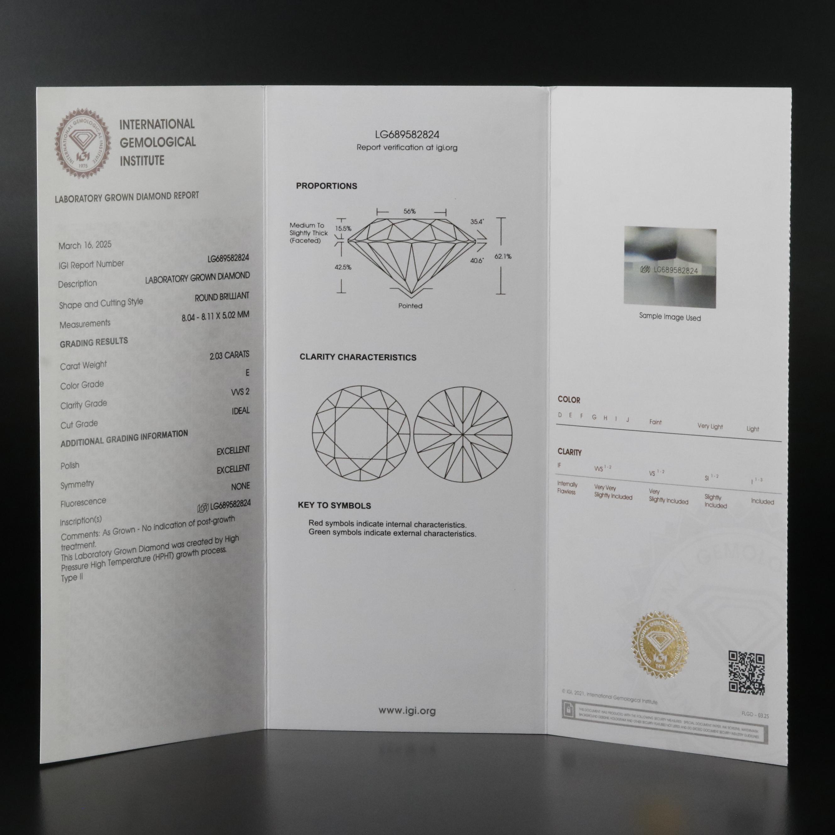 Platinum 4.06 CTW Lab Grown Diamond Stud Earrings with IGI Reports