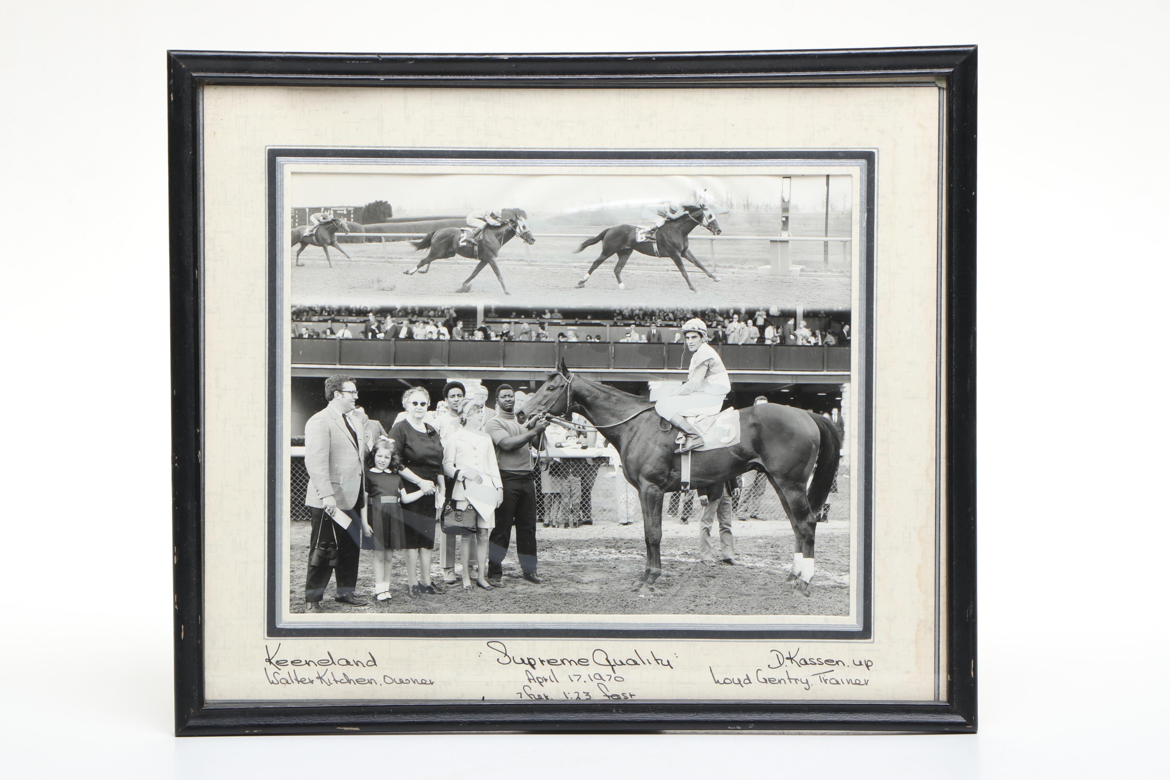 1970 Keeneland Forerunner Stakes Supreme Quality Win, 1915 Olin Gentry on Quick