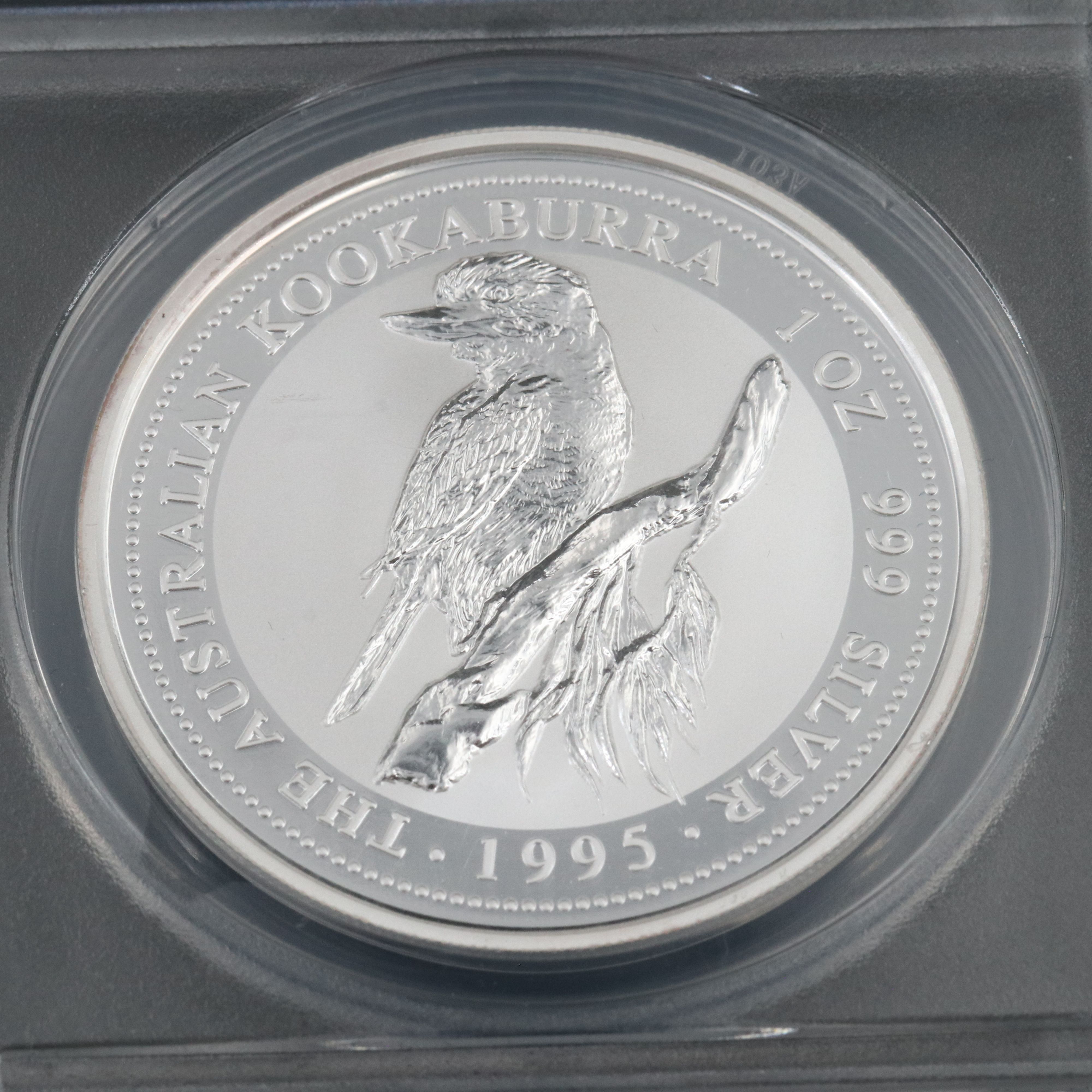 ANACS MS70 DCAM 1995 Australia Silver One Dollar Kookaburra