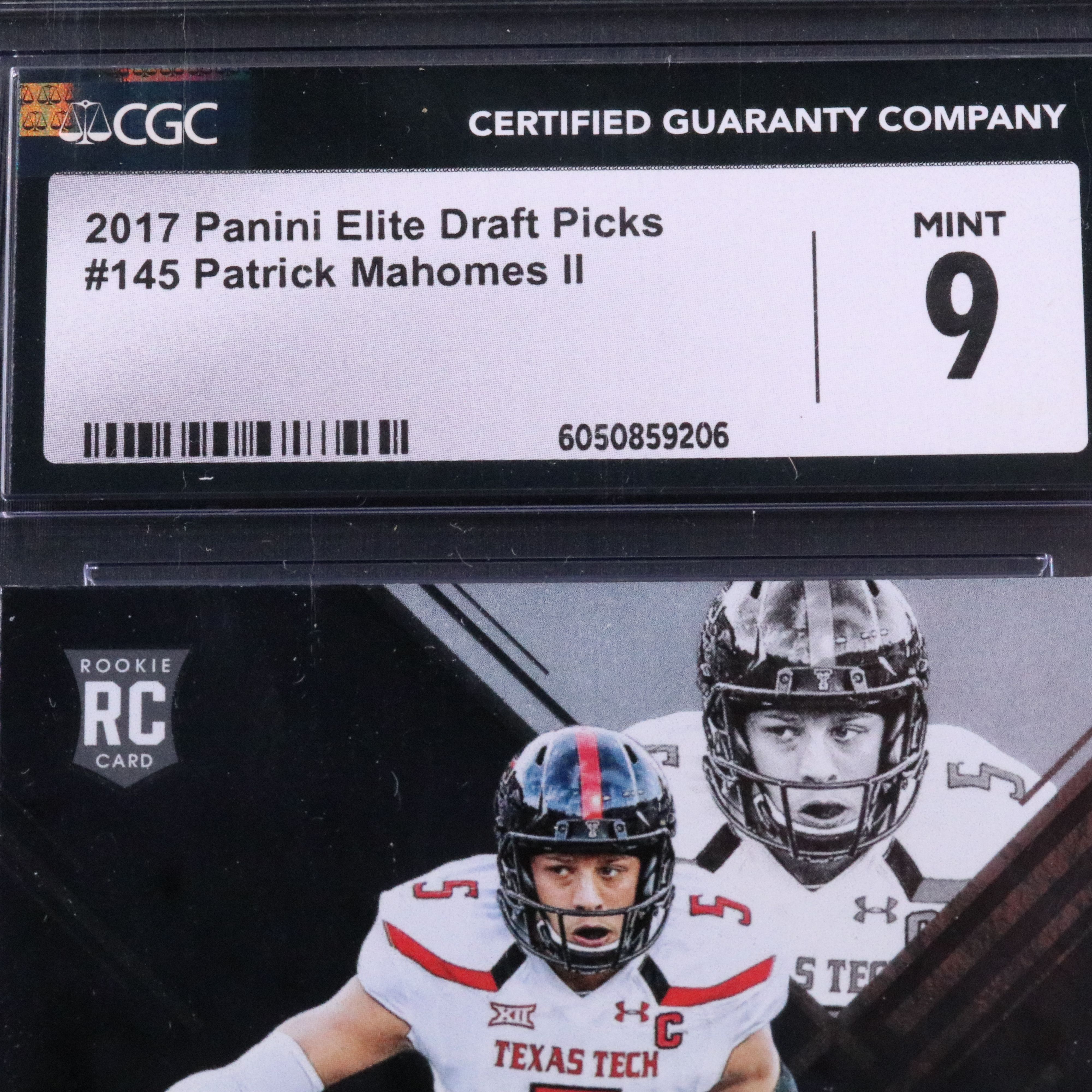 2017 Elite Draft Picks Patrick Mahomes Rookie Football Card Graded CGC 9