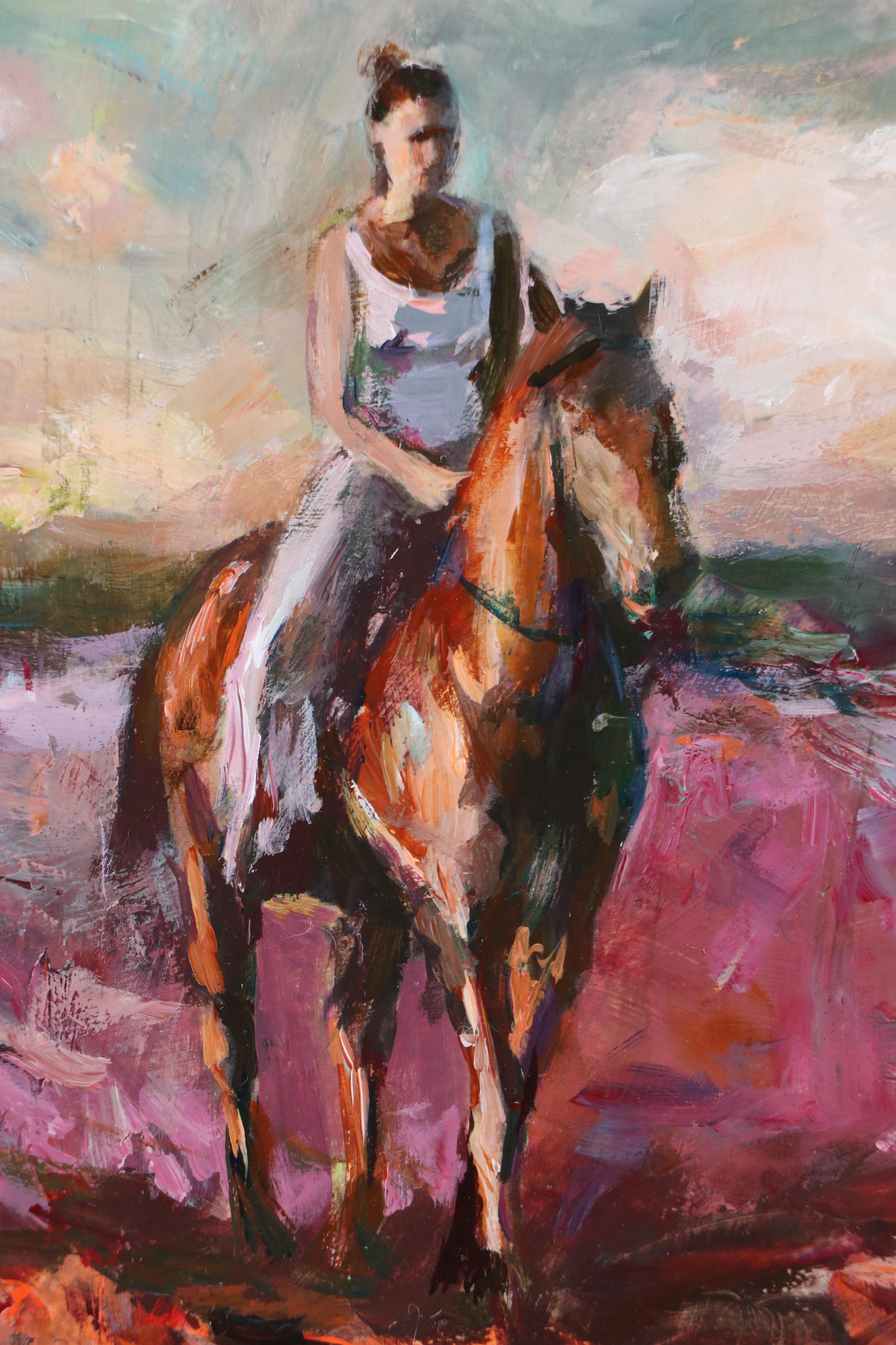 Agnes Rey Western Genre Landscape Oil Painting "Voyage," 2025