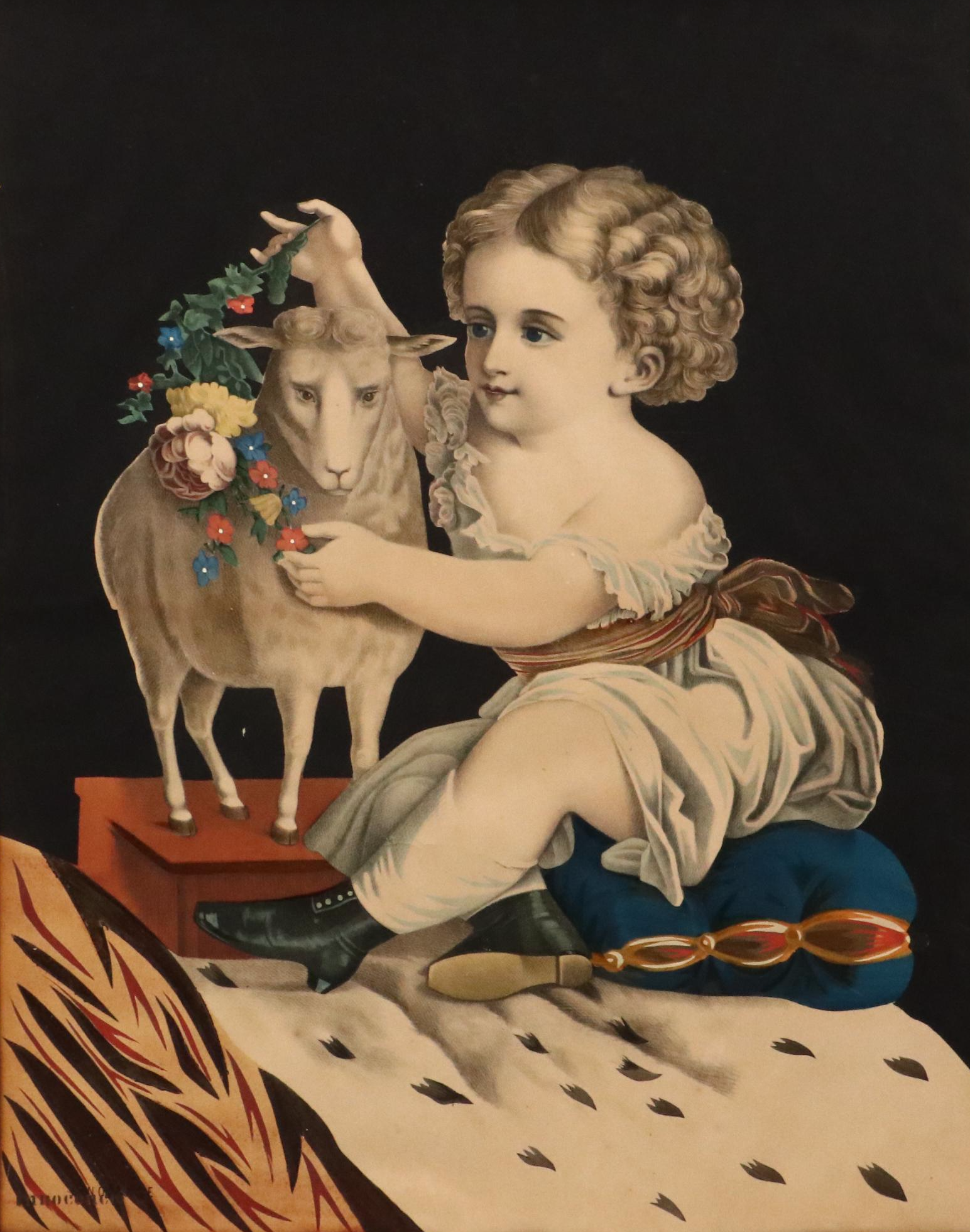 Hand-Colored Lithograph After Thomas Kelly "Innocence," 19th Century
